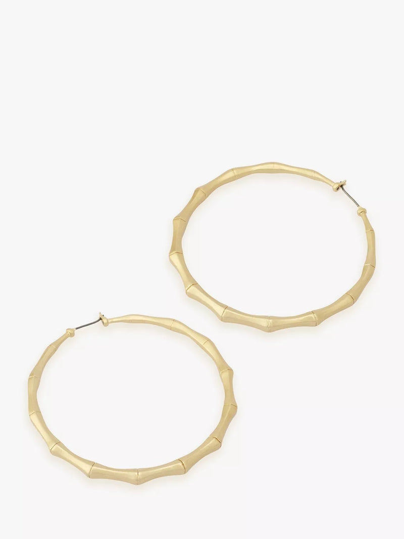 AllSaints large bamboo hoop earrings gold, UK version