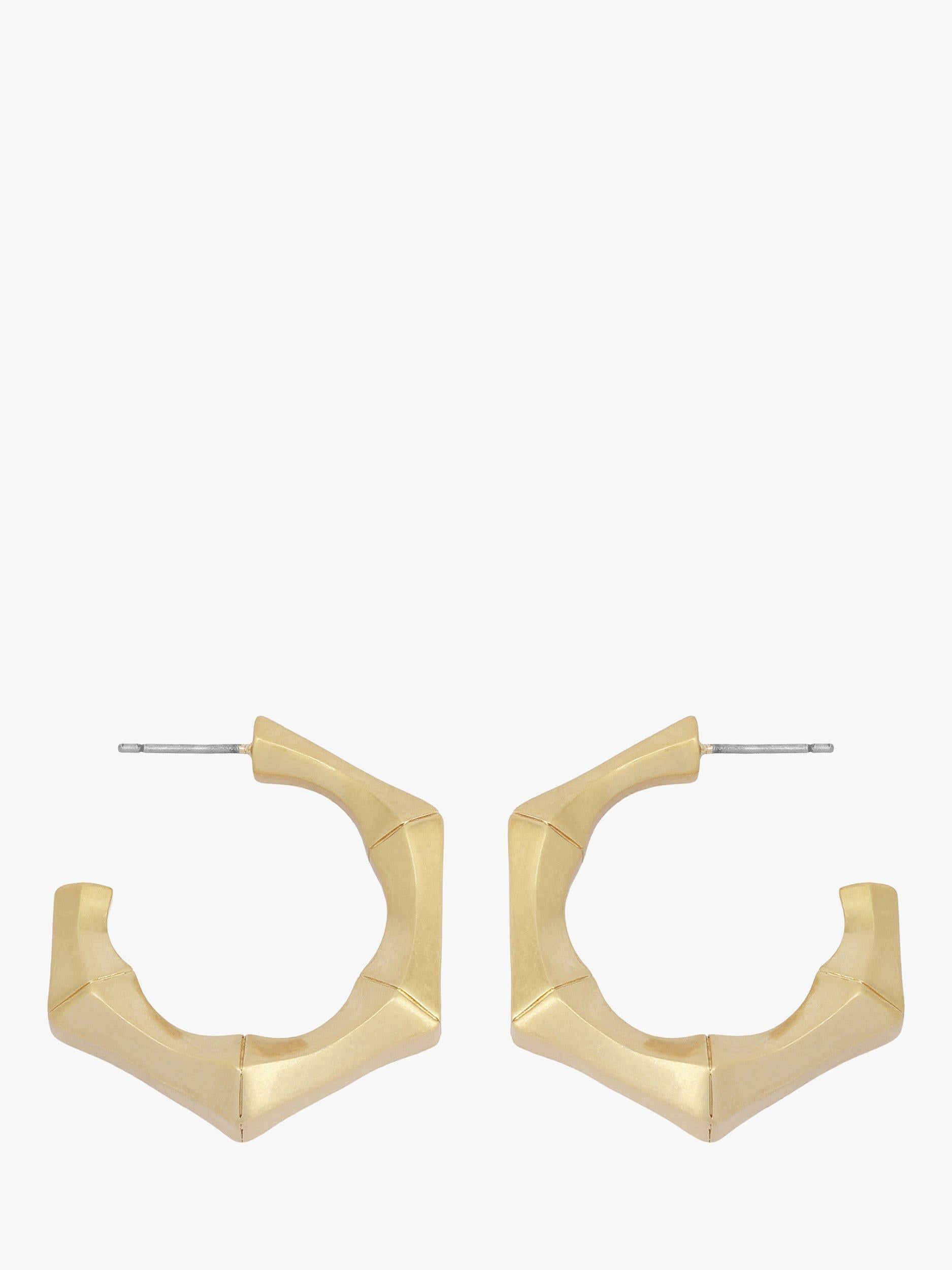 AllSaints gold bamboo hoop earrings, small size, imported from the UK