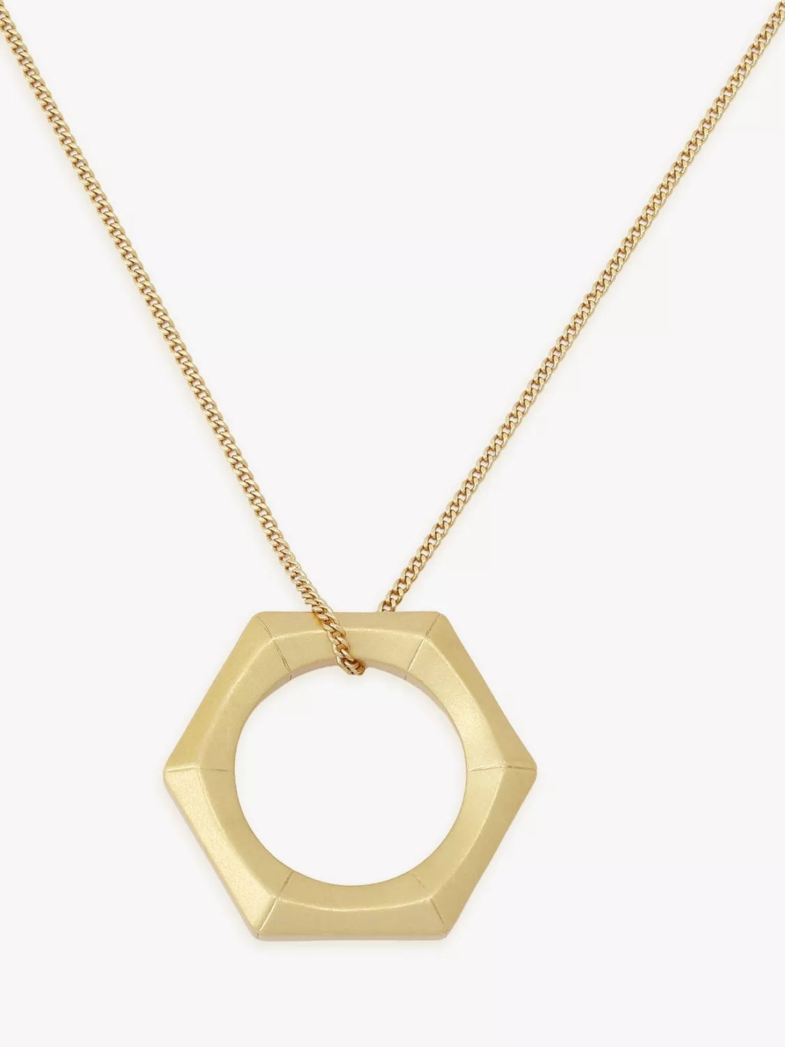 AllSaints gold toned bamboo long pendant necklace, imported from the UK