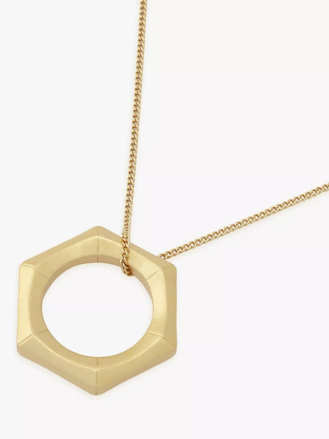 AllSaints gold toned bamboo long pendant necklace, imported from the UK