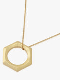 AllSaints gold toned bamboo long pendant necklace, imported from the UK