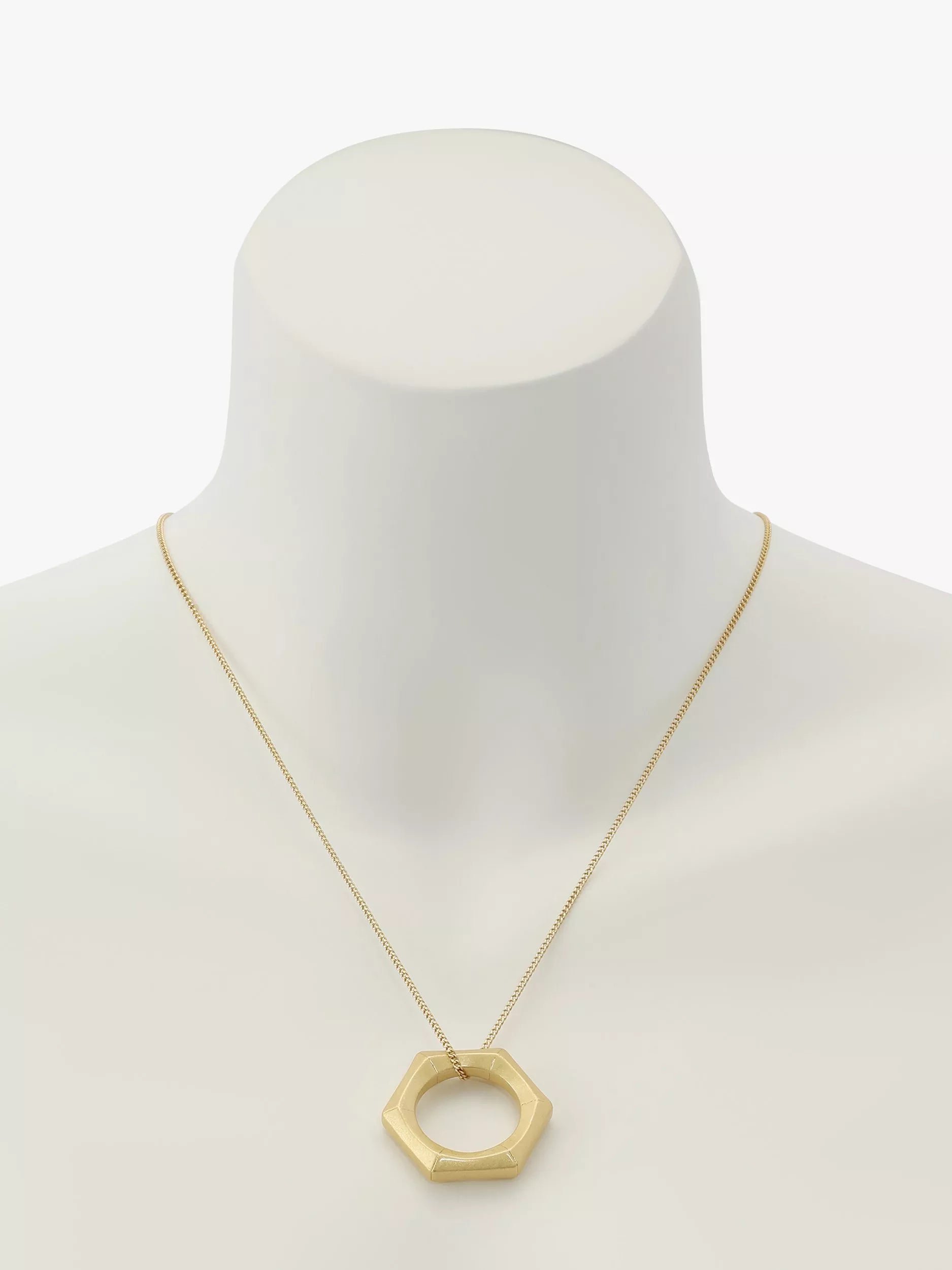 AllSaints gold toned bamboo long pendant necklace, imported from the UK