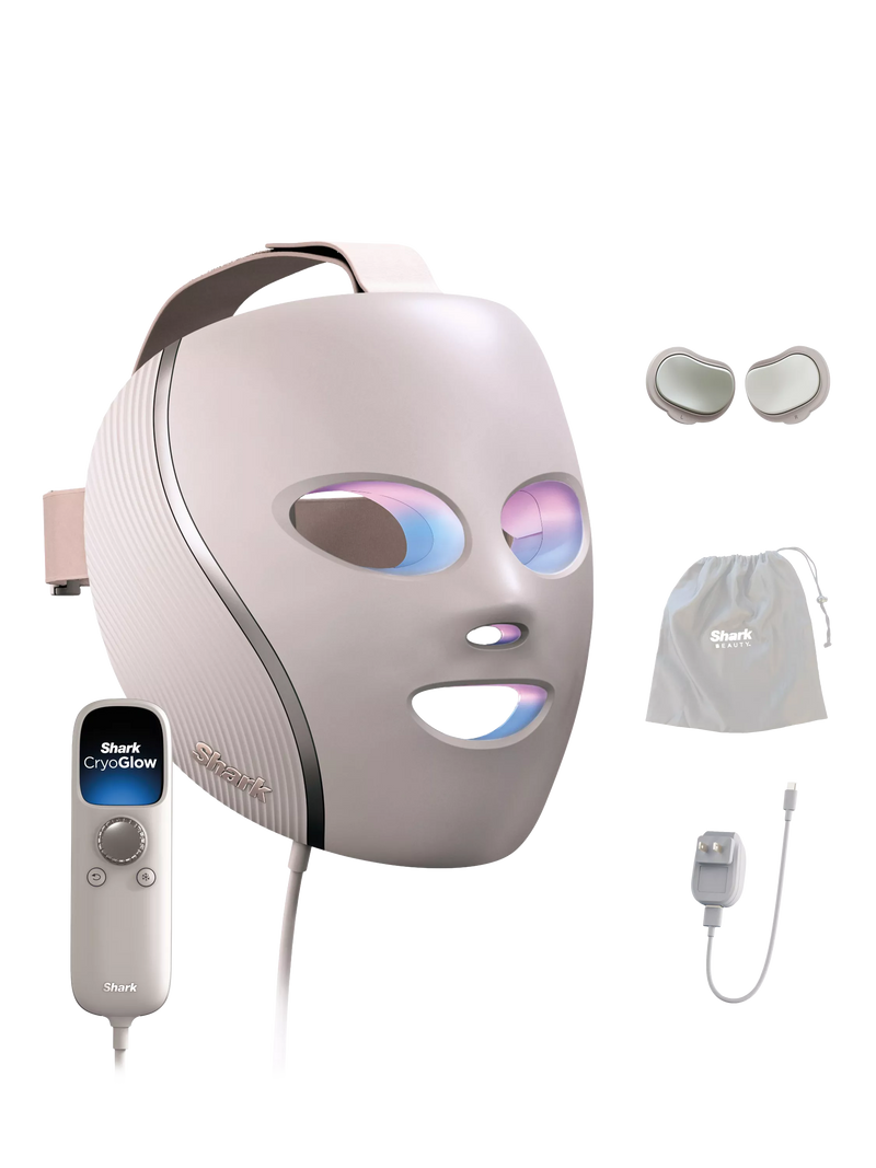 Shark CryoGlow Under-Eye Cooling & LED Anti-Ageing & Blemish Repair Mask, Spa Pink