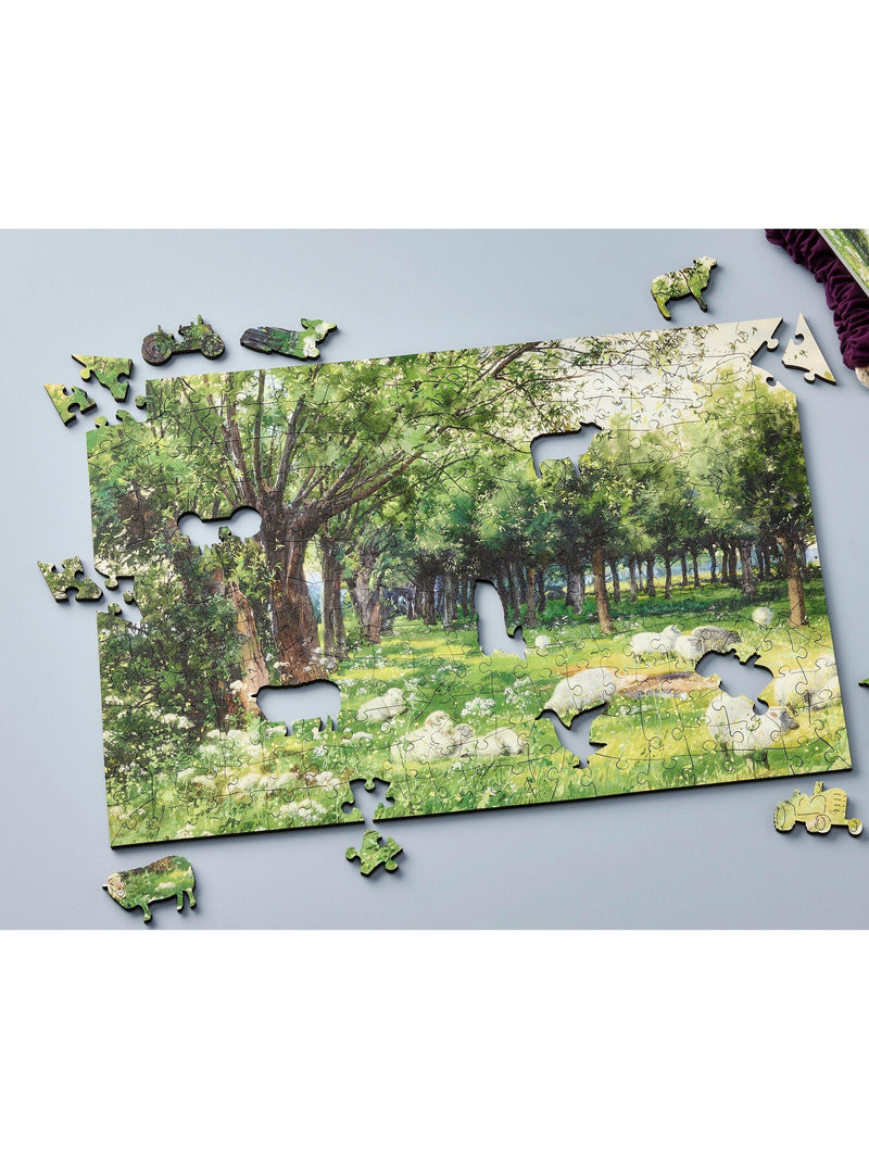 Wentworth Wooden Puzzles Sheep in an Orchard jigsaw puzzle 300 pieces, imported from the UK