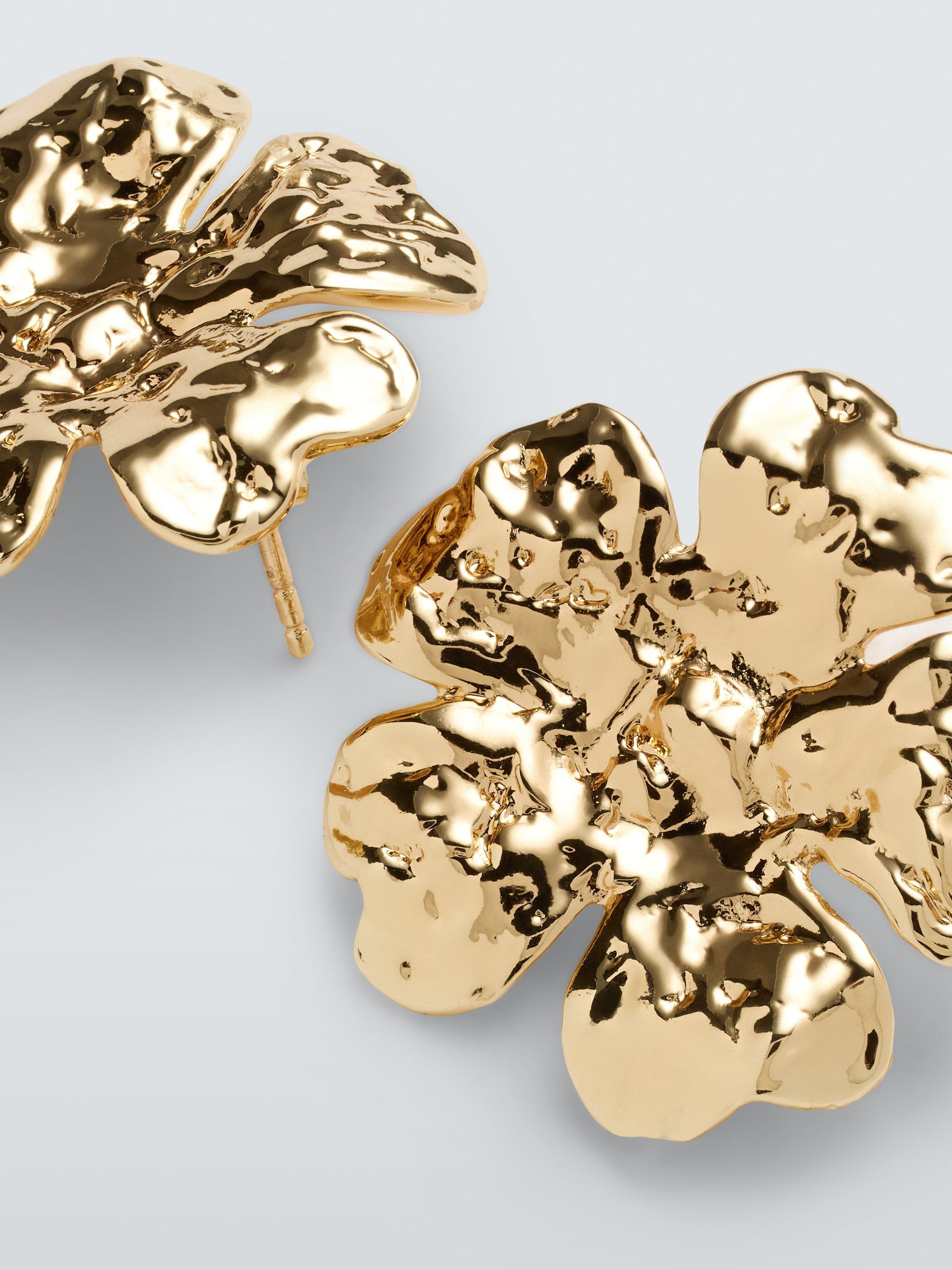 Completedworks gold large flower stud earrings - British product
