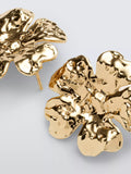 Completedworks gold large flower stud earrings - British product