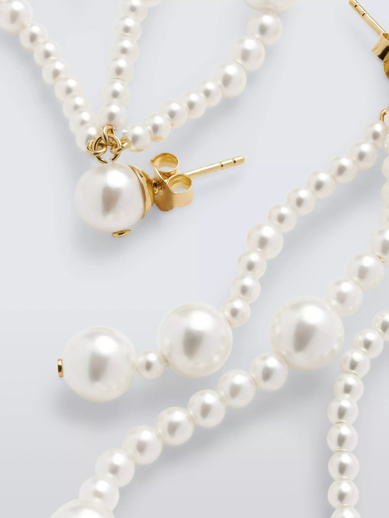 John Lewis twisted glass pearl drop earrings - British product
