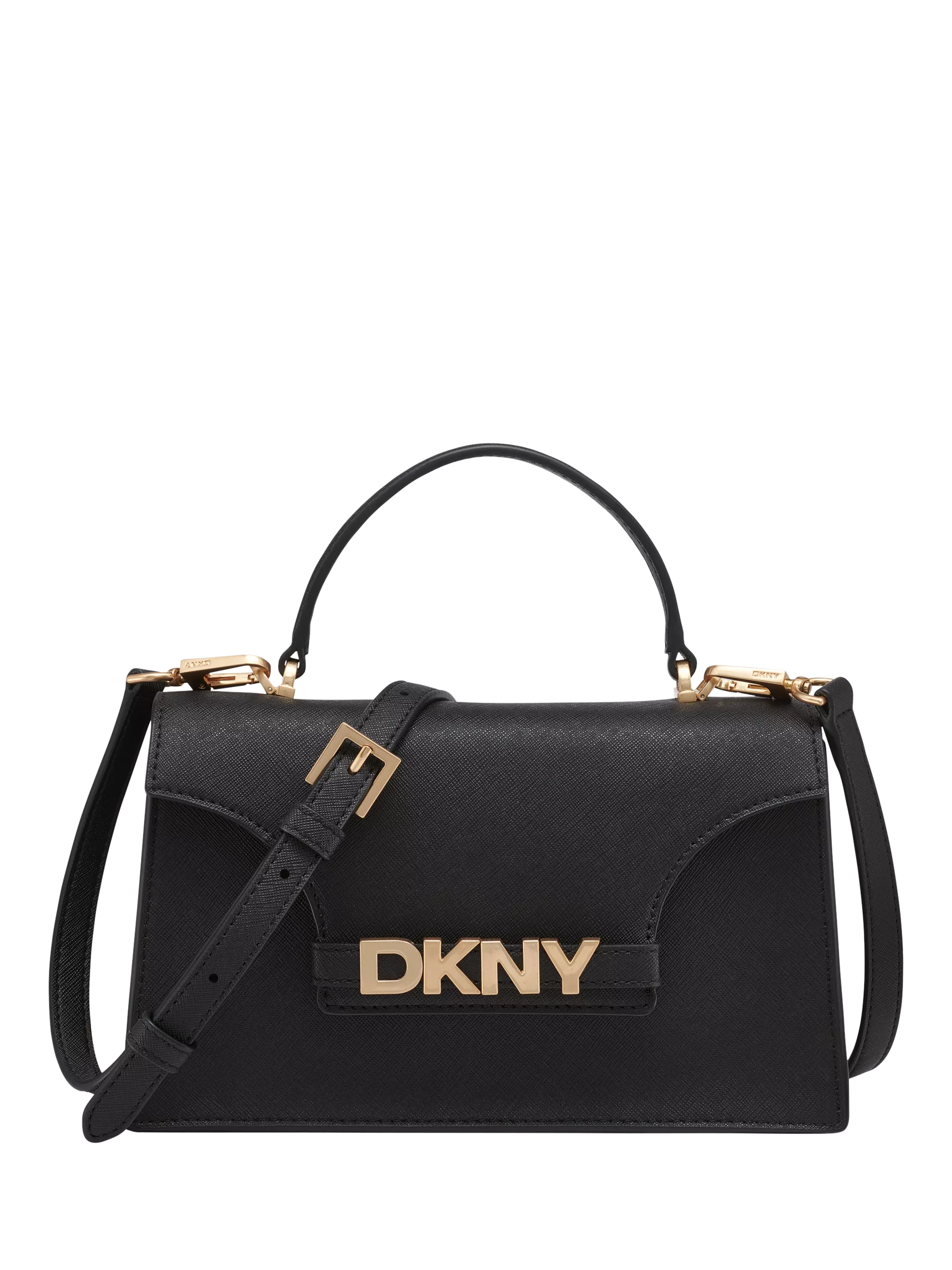 DKNY Avril leather satchel black gold - British product