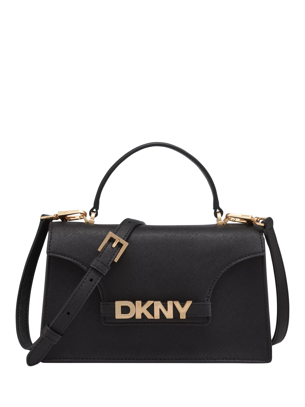 DKNY Avril leather satchel black gold - British product