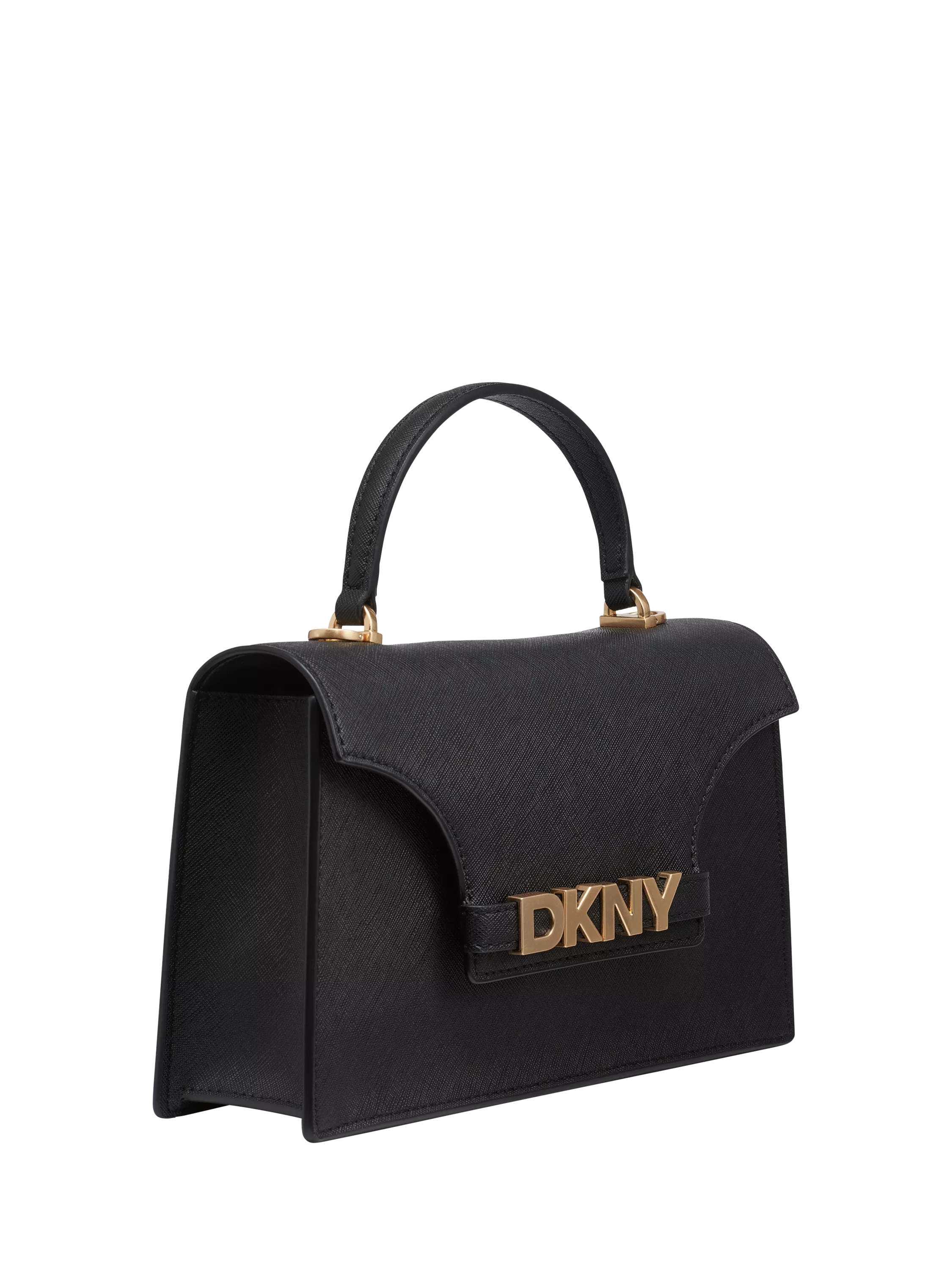 DKNY Avril leather satchel black gold - British product