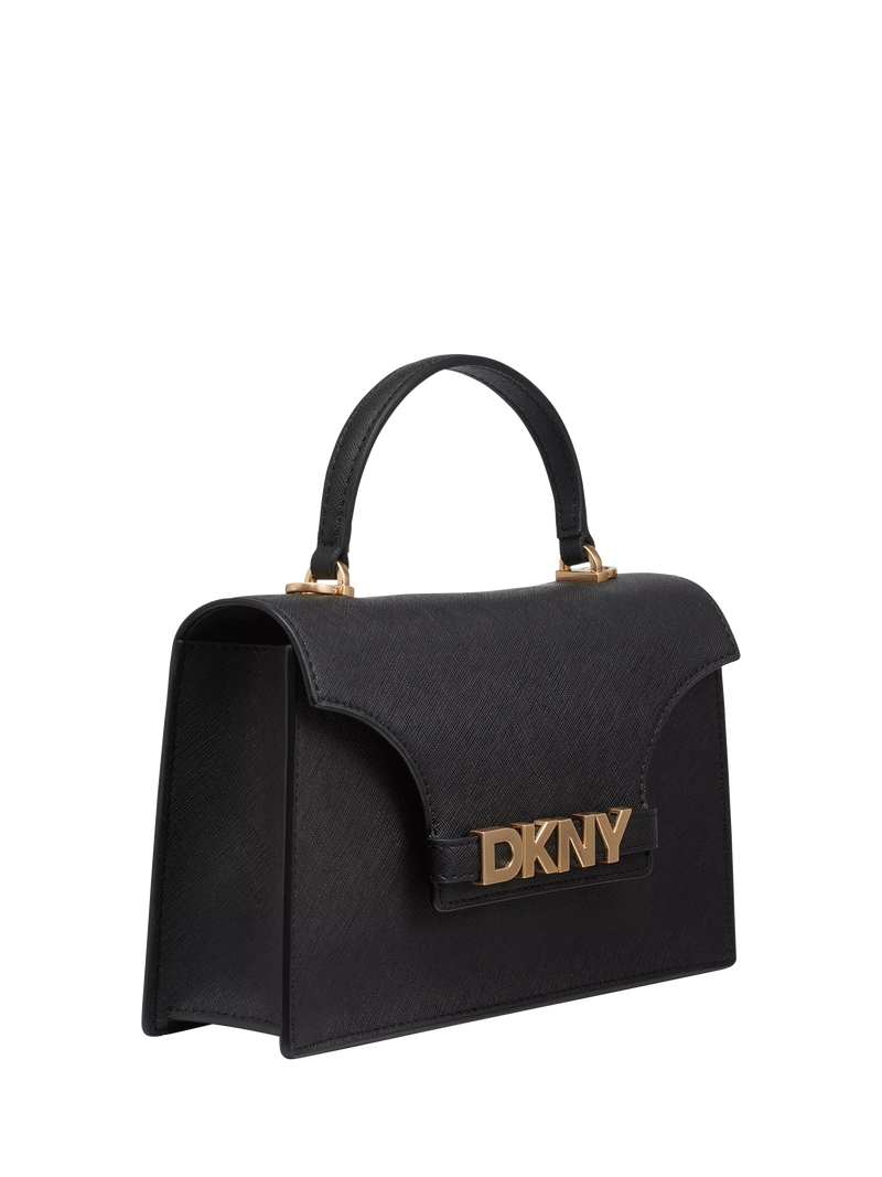 DKNY Avril leather satchel black gold - British product