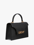 DKNY Avril leather satchel black gold - British product