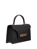 DKNY Avril leather satchel black gold - British product