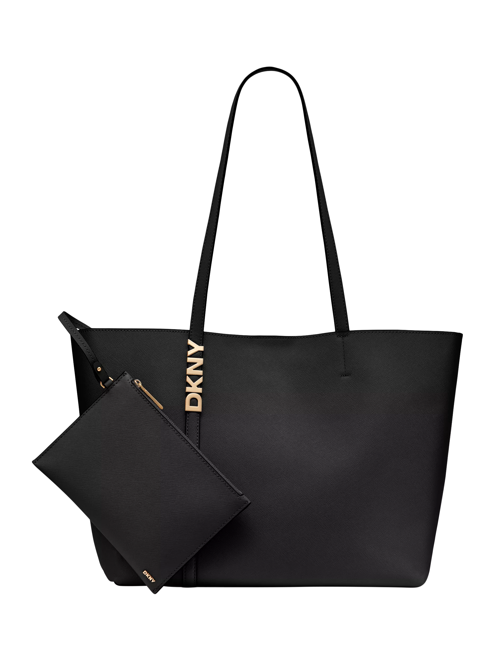 DKNY Avril leather tote bag black gold - British product