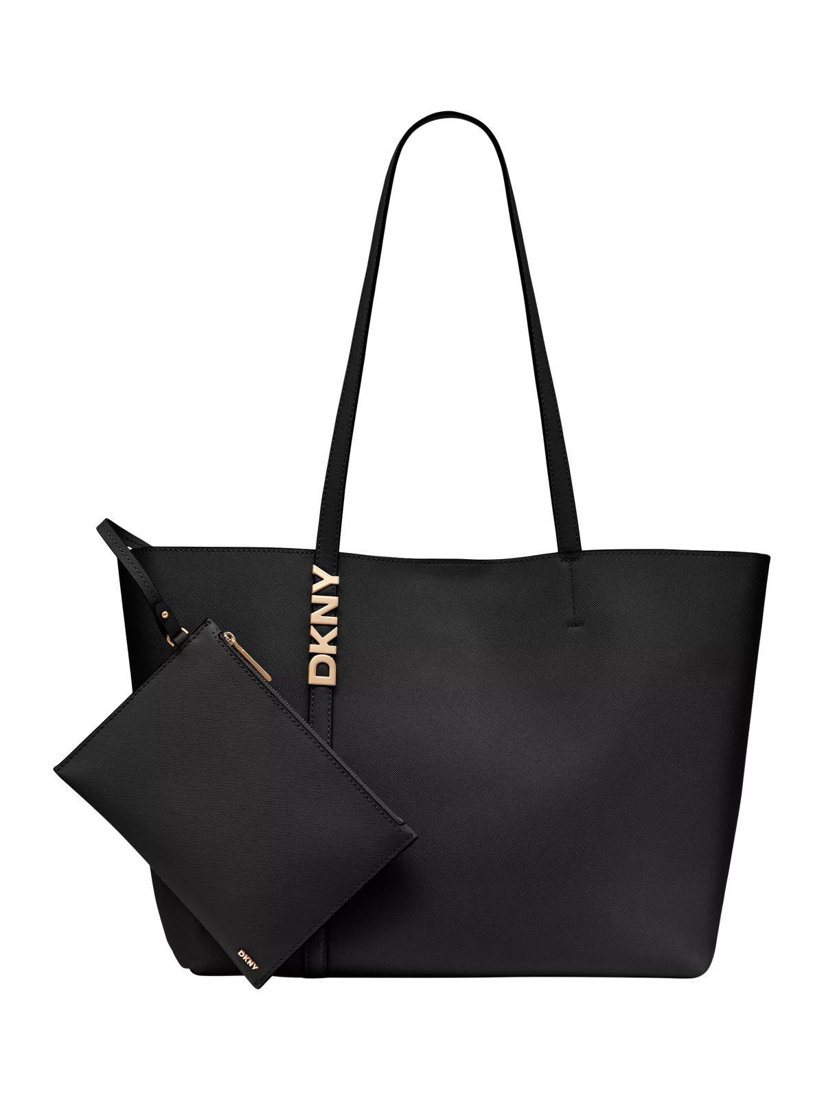 DKNY Avril leather tote bag black gold - British product