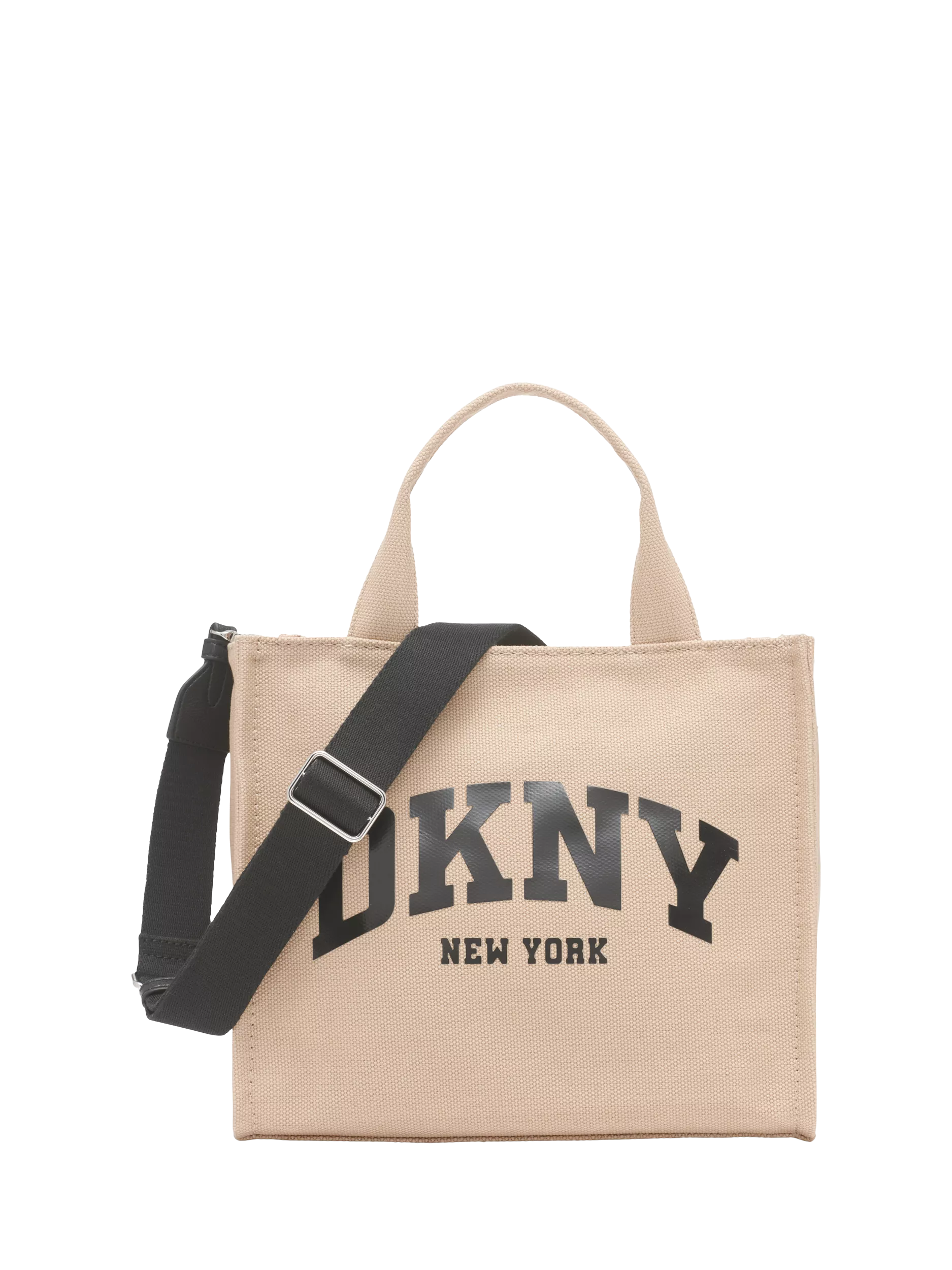 DKNY Hadlee canvas tote bag in khaki and black, UK version