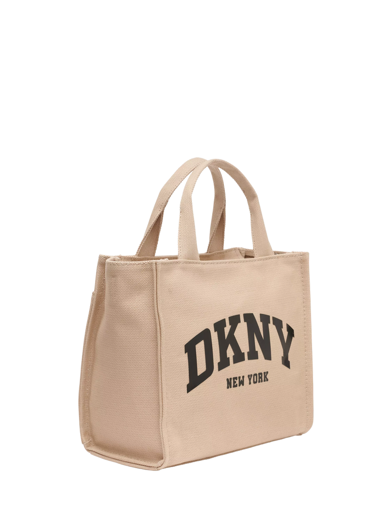 DKNY Hadlee canvas tote bag in khaki and black, UK version