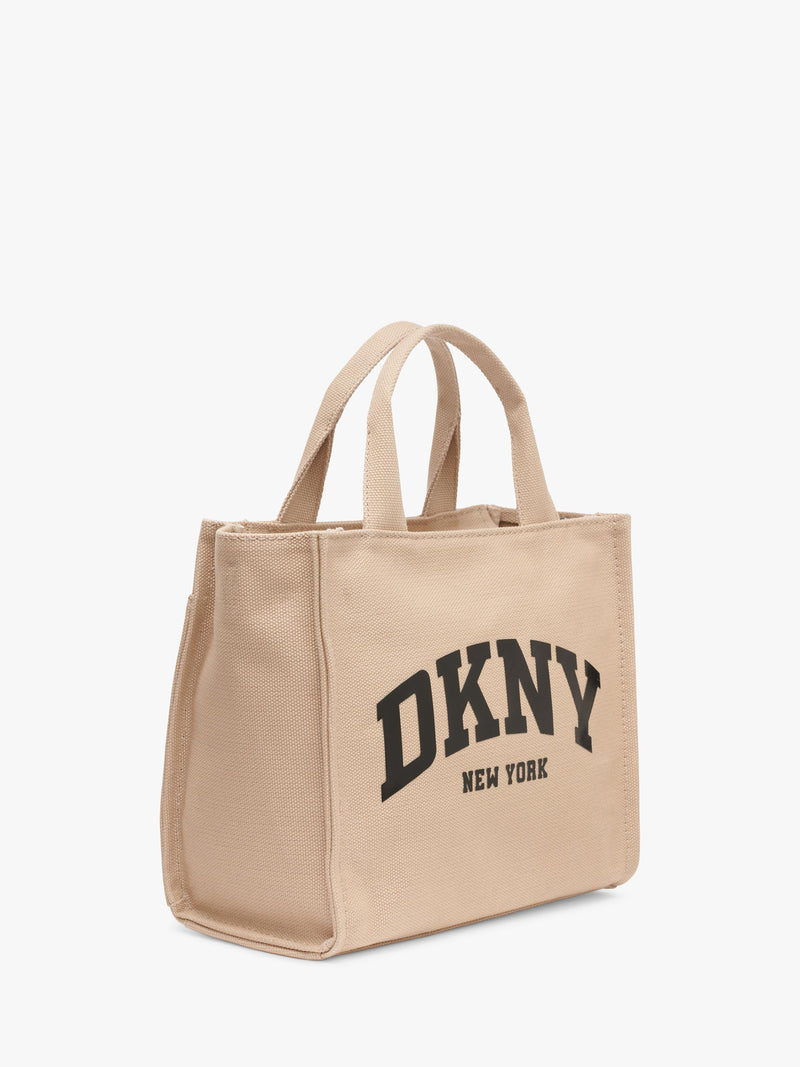 DKNY Hadlee canvas tote bag in khaki and black, UK version