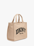 DKNY Hadlee canvas tote bag in khaki and black, UK version