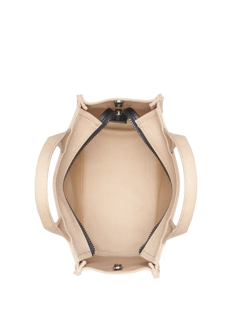 DKNY Hadlee canvas tote bag in khaki and black, UK version