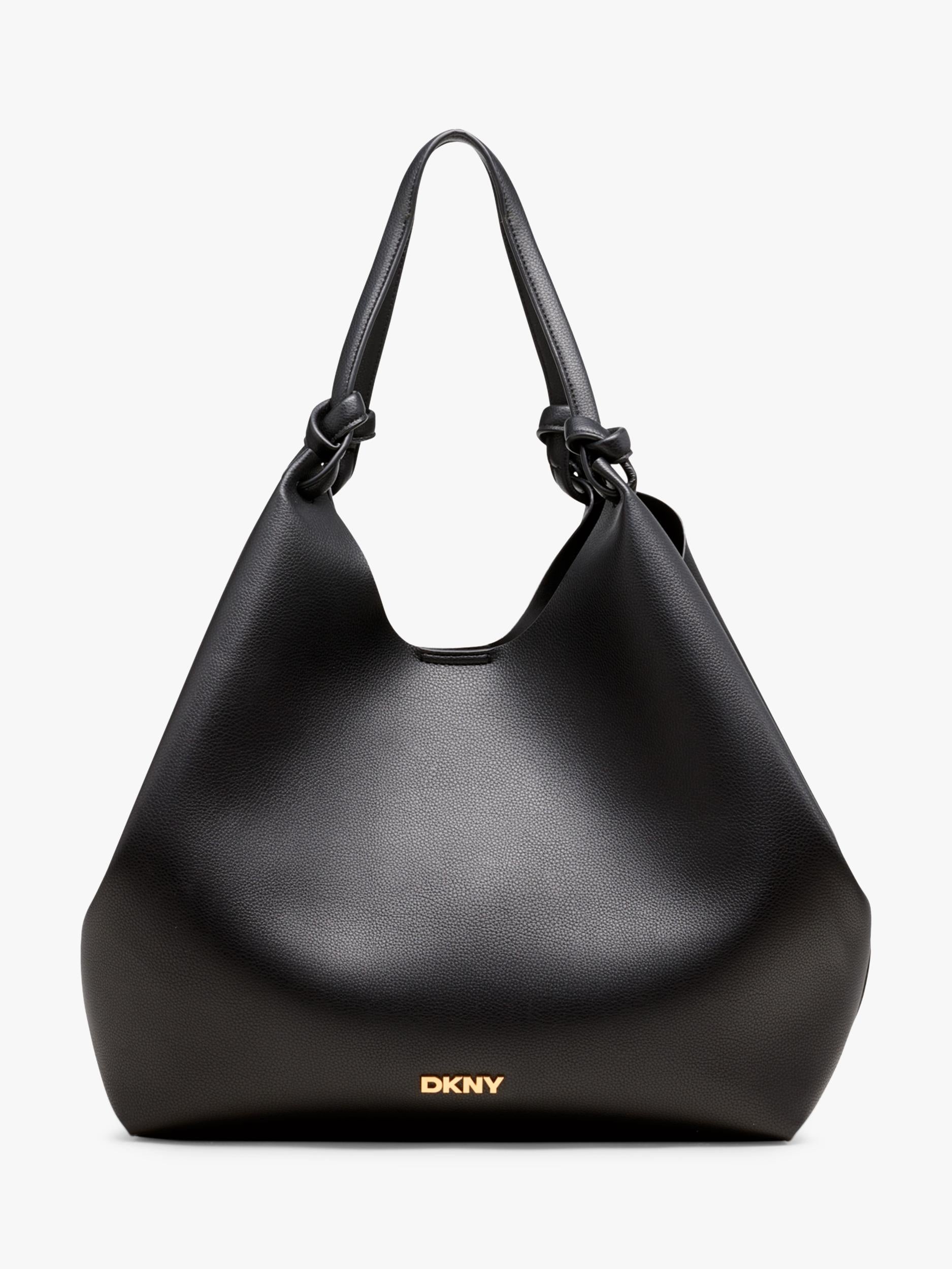 DKNY Paula large shopper tote bag in black and gold (British brand)