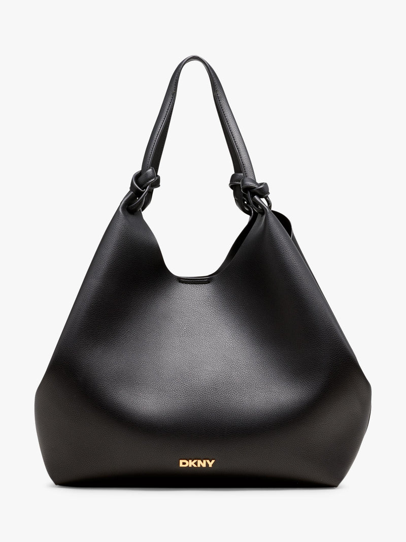 DKNY Paula large shopper tote bag in black and gold (British brand)
