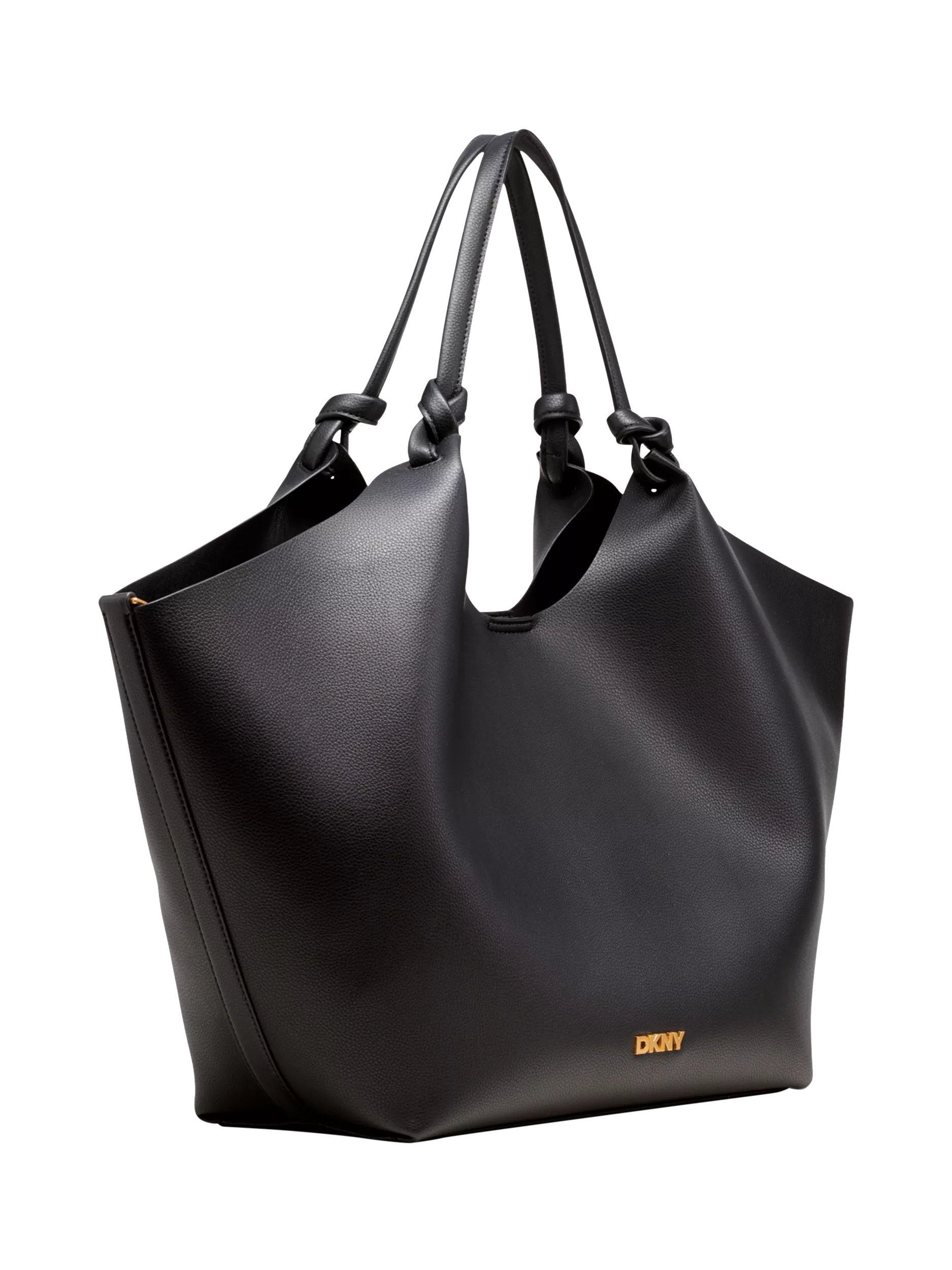 DKNY Paula large shopper tote bag in black and gold (British brand)