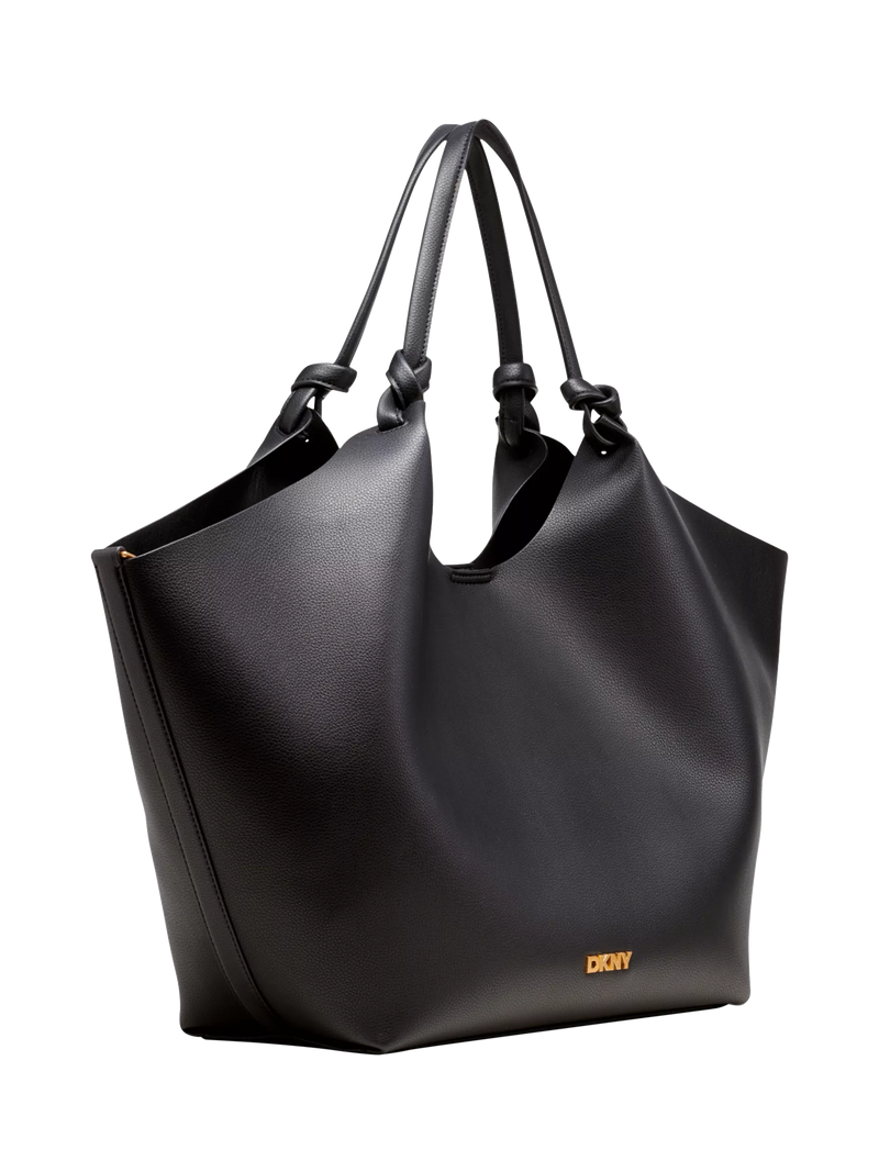 DKNY Paula large shopper tote bag in black and gold (British brand)