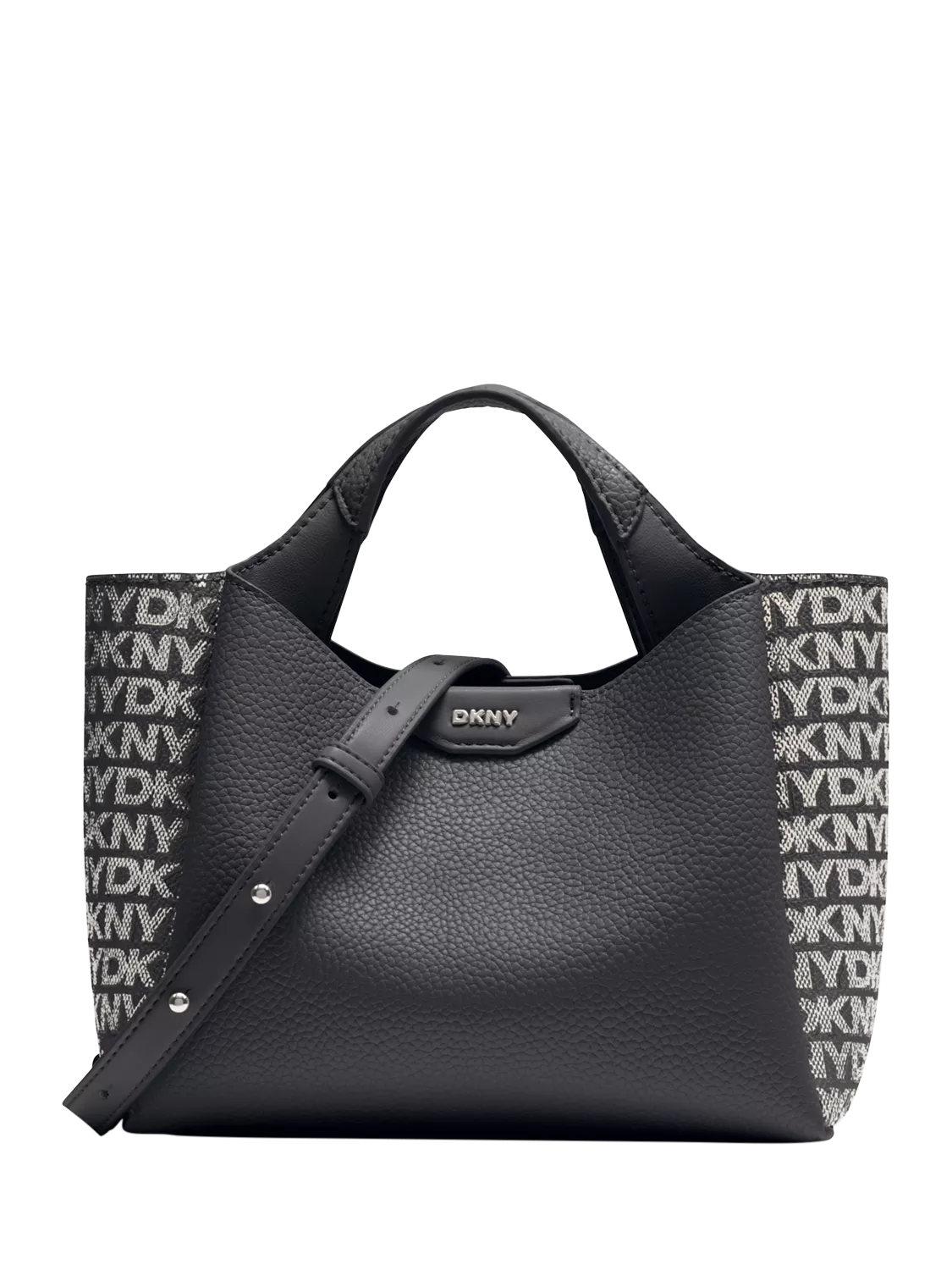 DKNY Willa Mini Satchel Tote Black Silver - British product