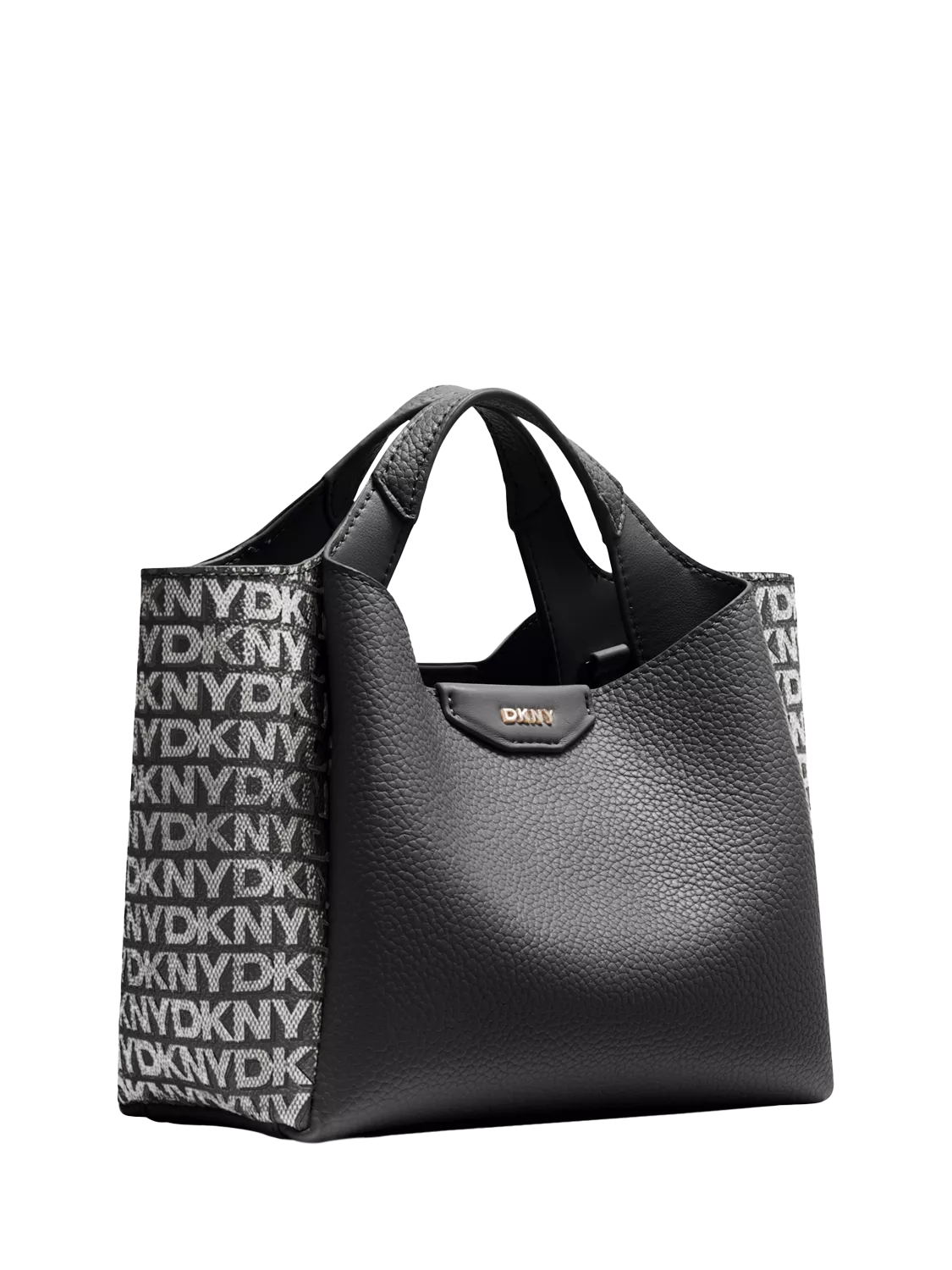 DKNY Willa Mini Satchel Tote Black Silver - British product