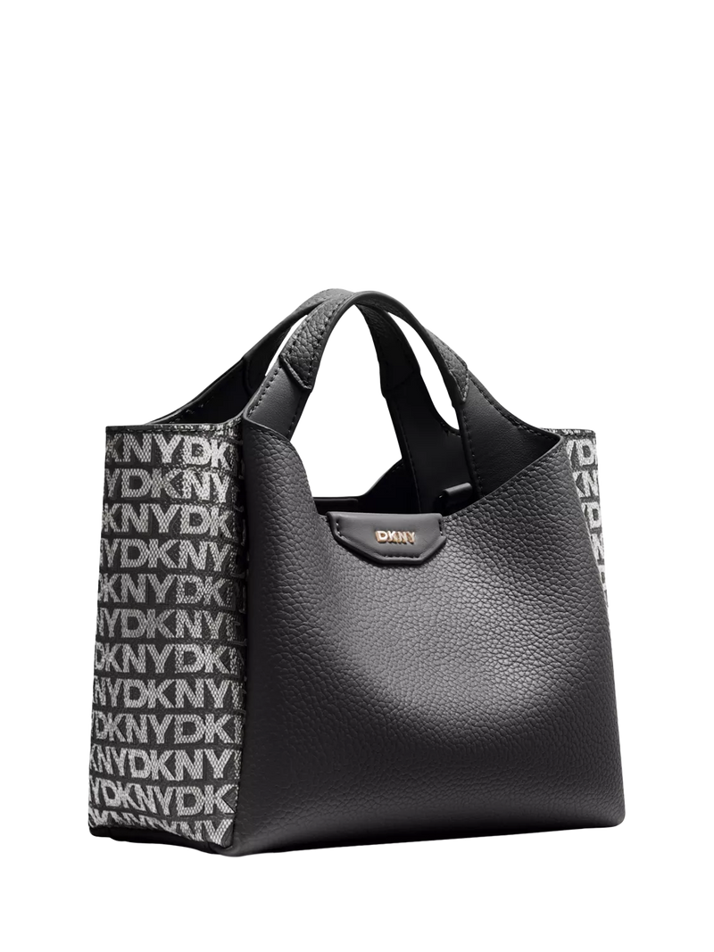 DKNY Willa Mini Satchel Tote Black Silver - British product