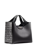DKNY Willa Mini Satchel Tote Black Silver - British product