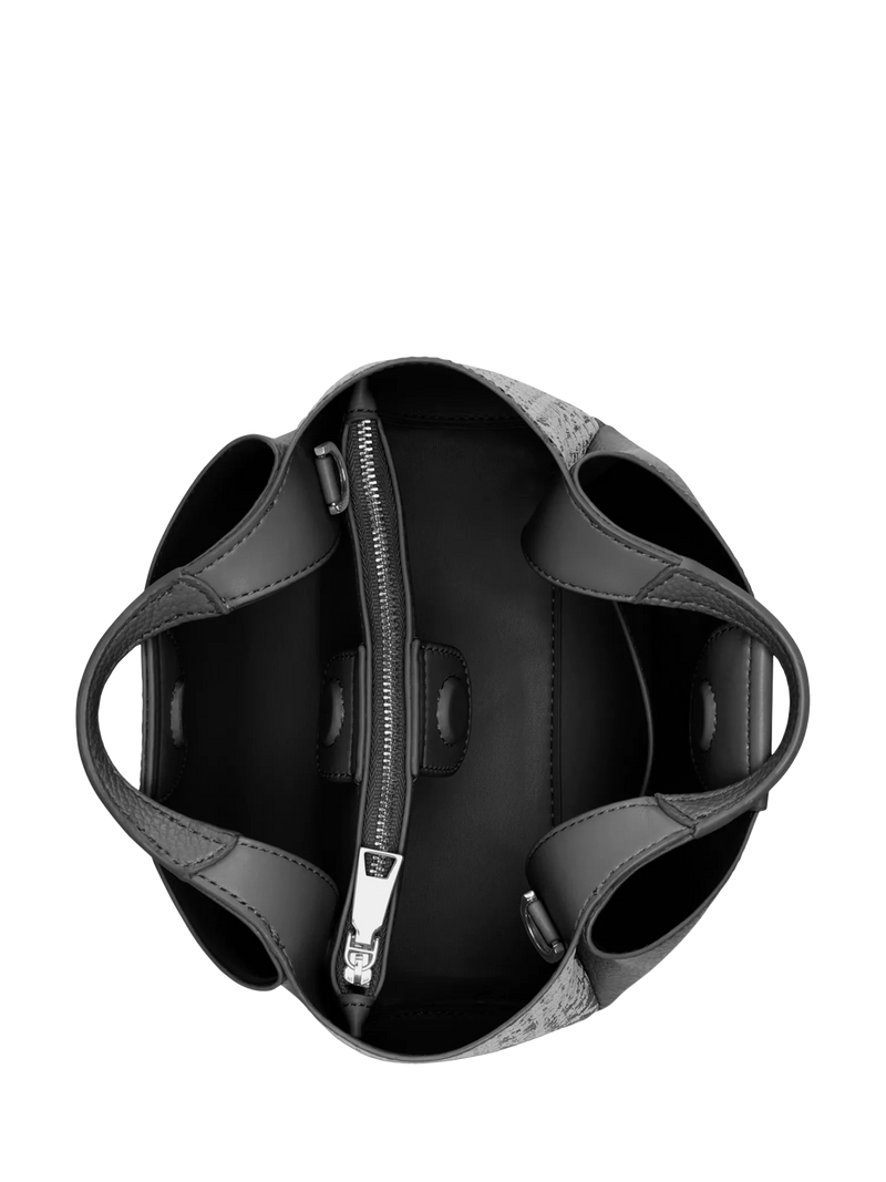 DKNY Willa Mini Satchel Tote Black Silver - British product