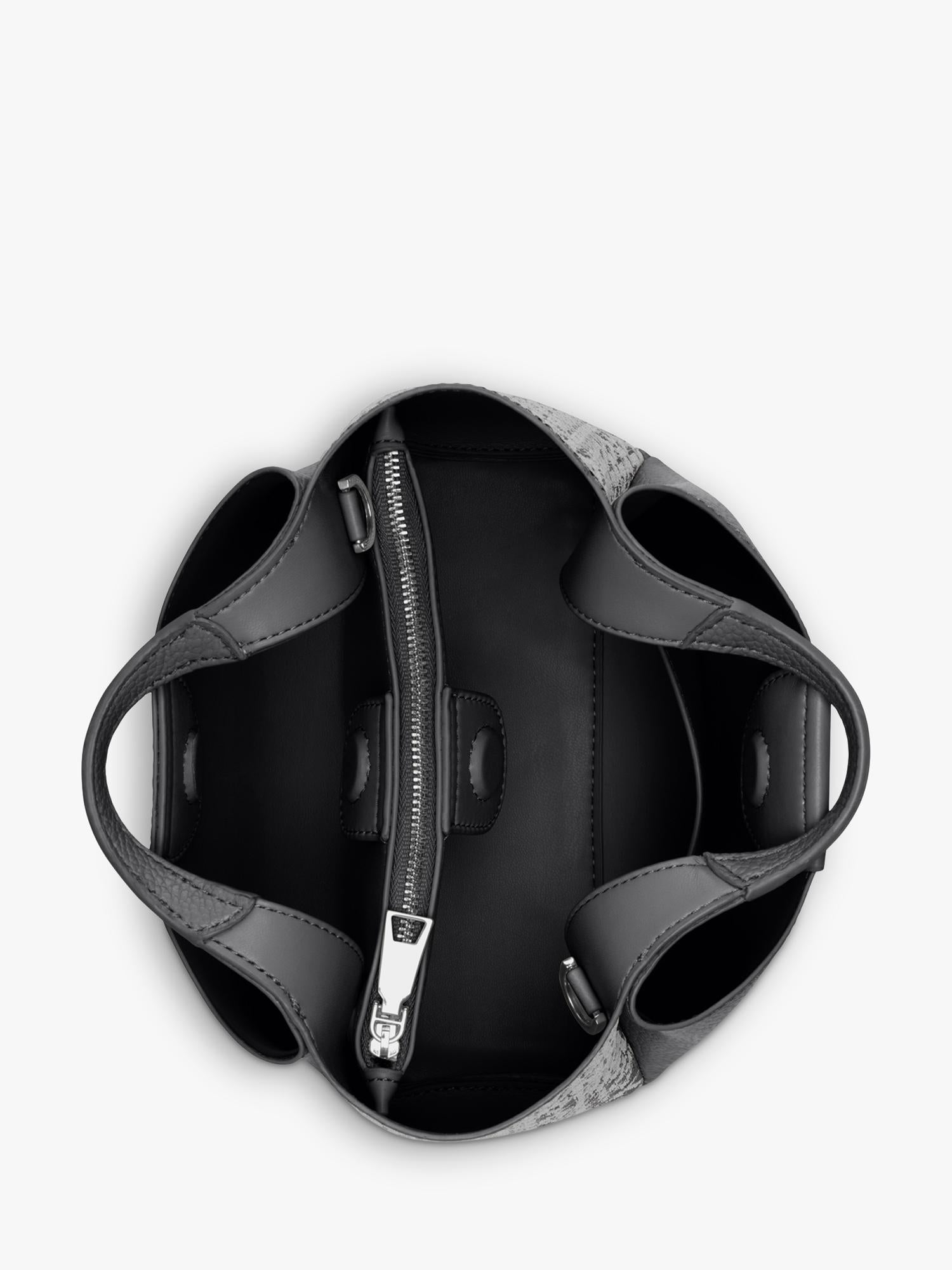 DKNY Willa Mini Satchel Tote Black Silver - British product