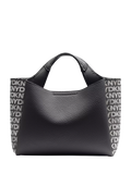 DKNY Willa Mini Satchel Tote Black Silver - British product