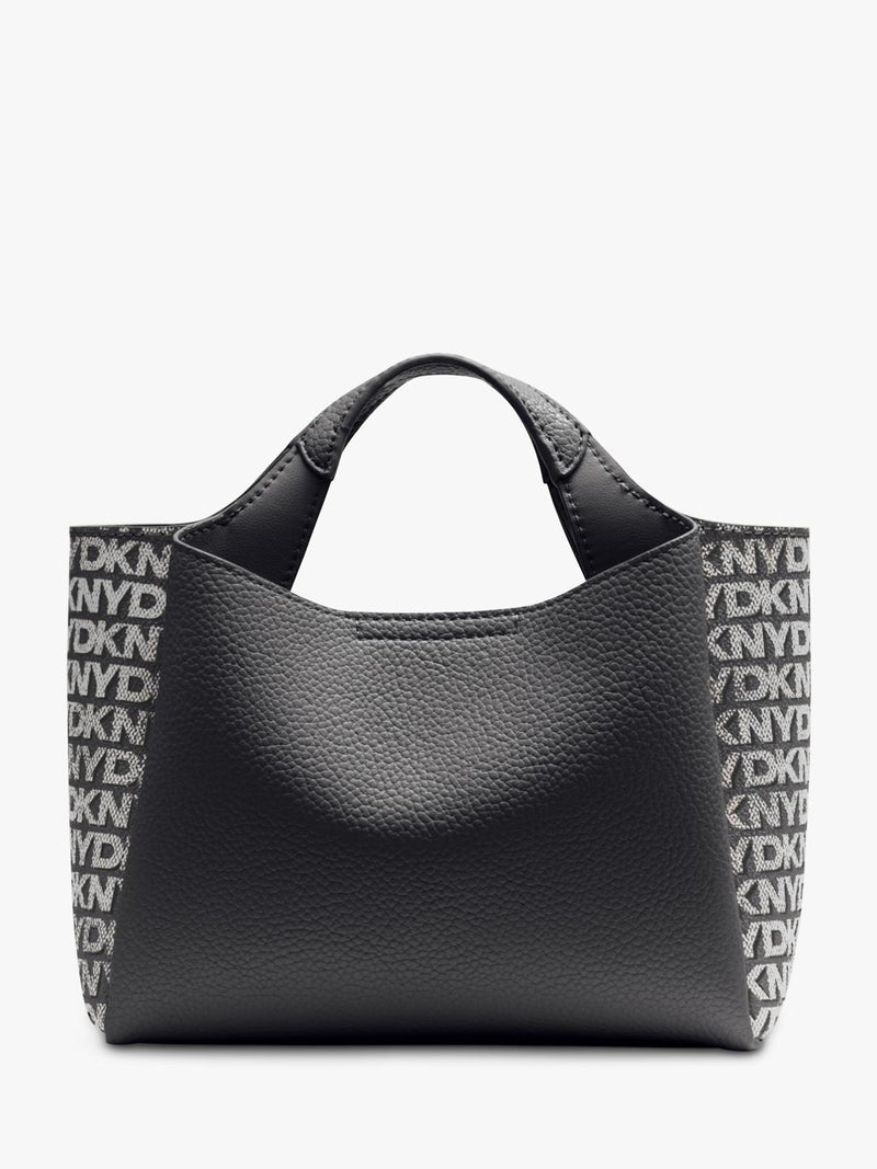 DKNY Willa Mini Satchel Tote Black Silver - British product