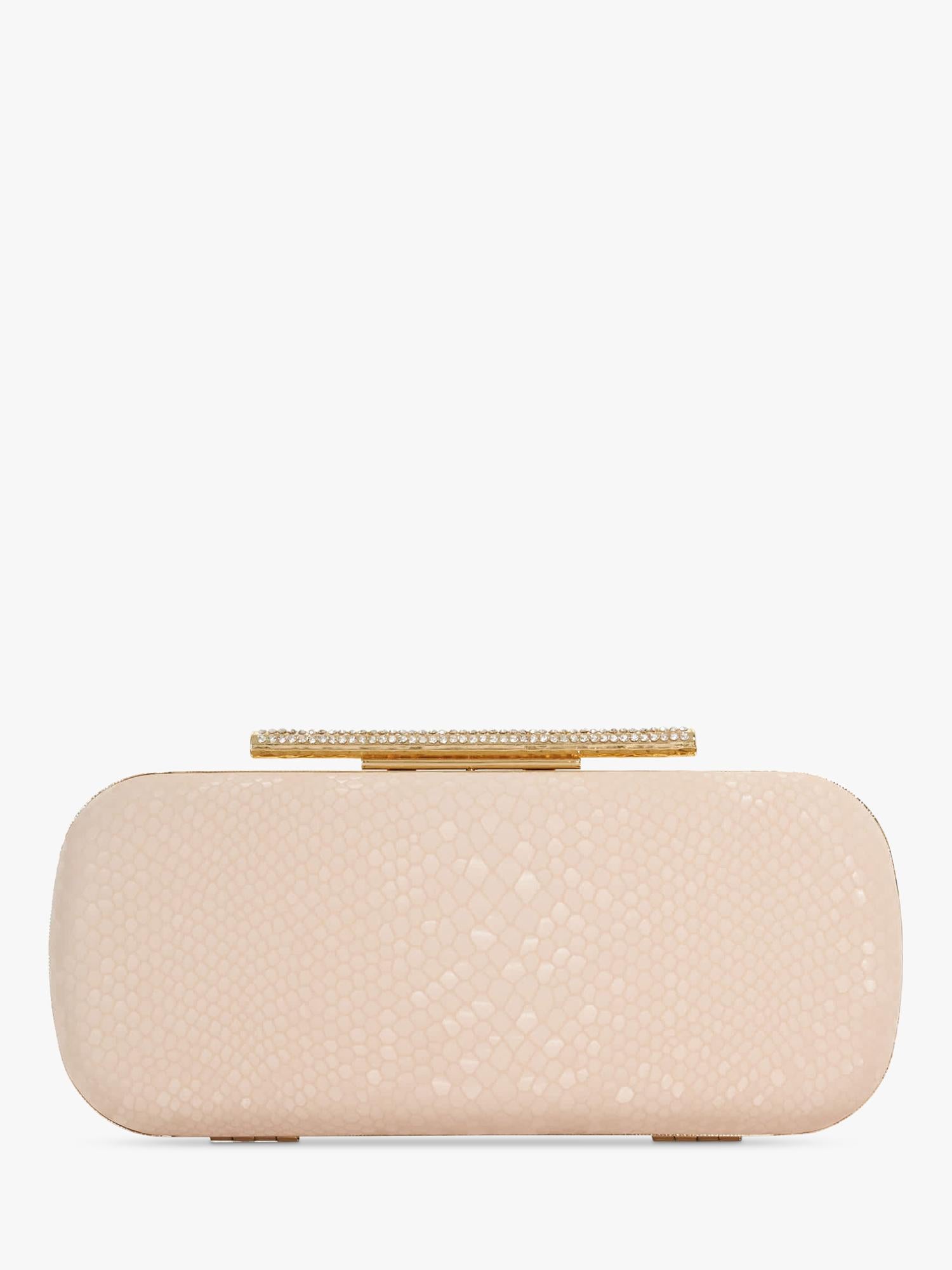 Dune London blush chain strap clutch bag, imported from the UK