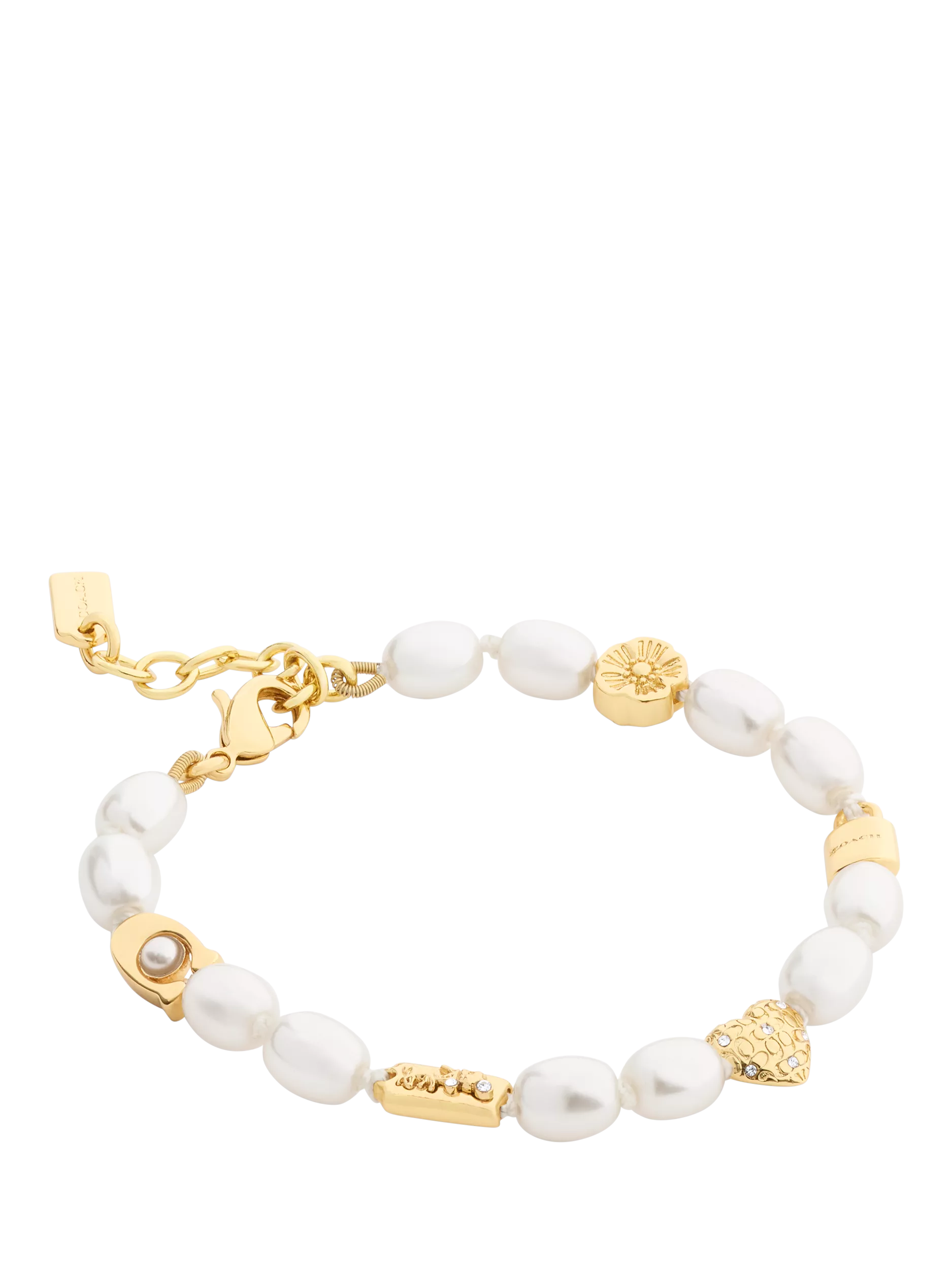 Coach pearl charm bracelet mixed metal 165mm (British brand)