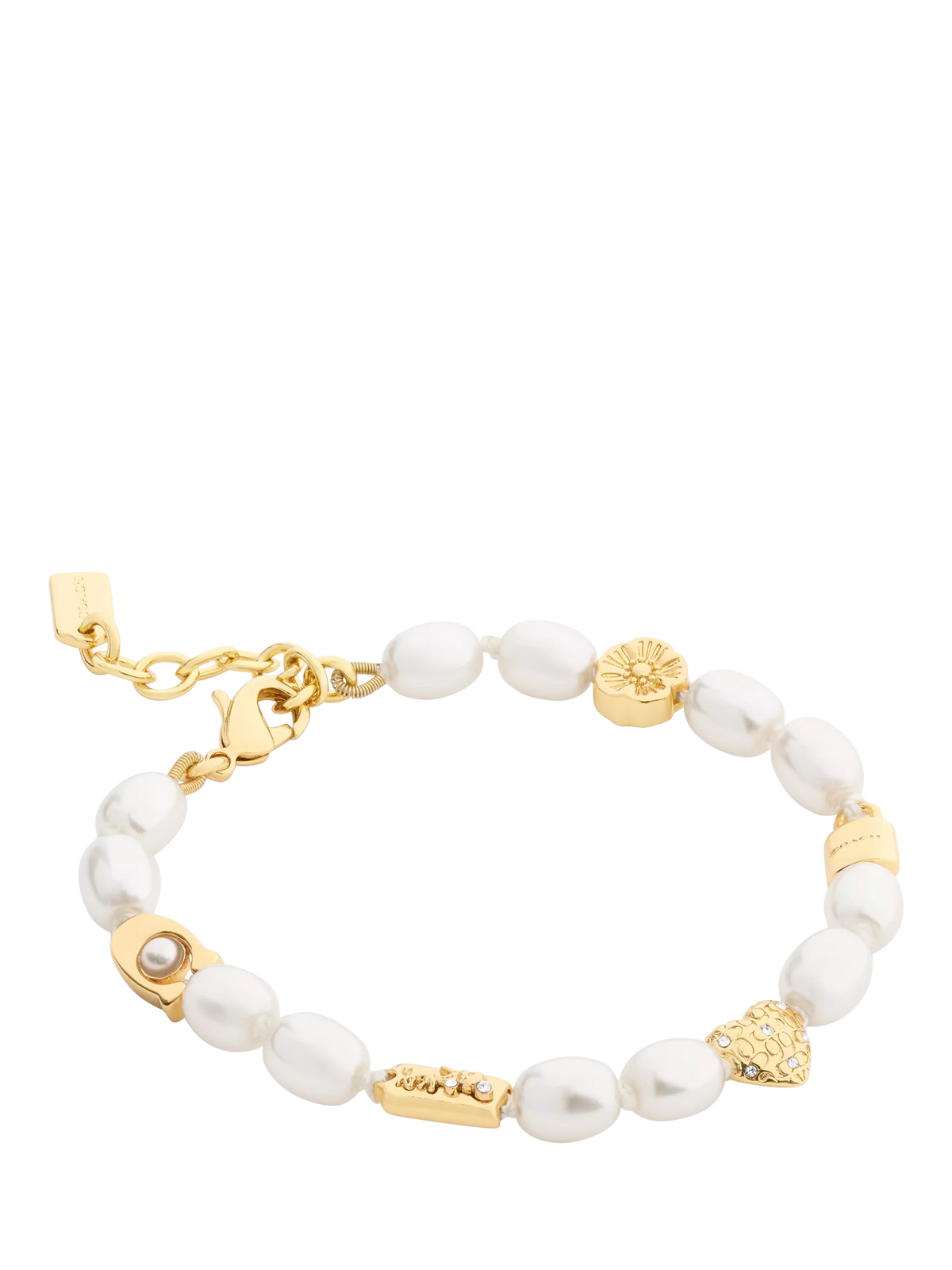 Coach pearl charm bracelet mixed metal 165mm (British brand)