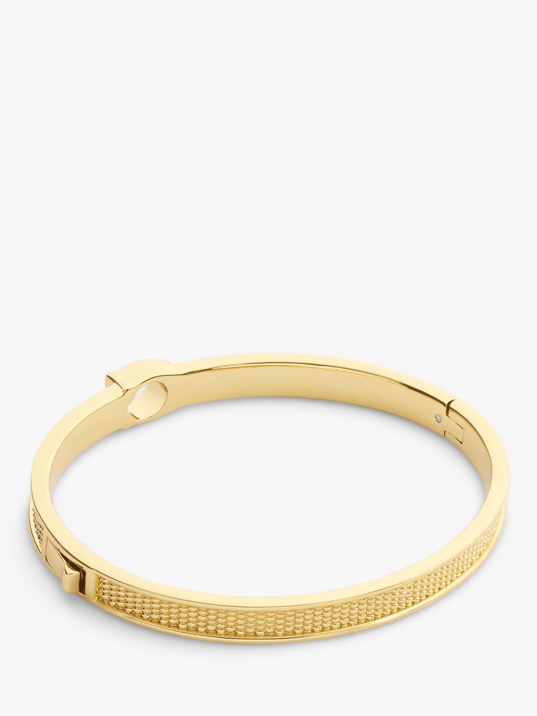 Coach gold toned textured bangle bracelet with C motif, UK version