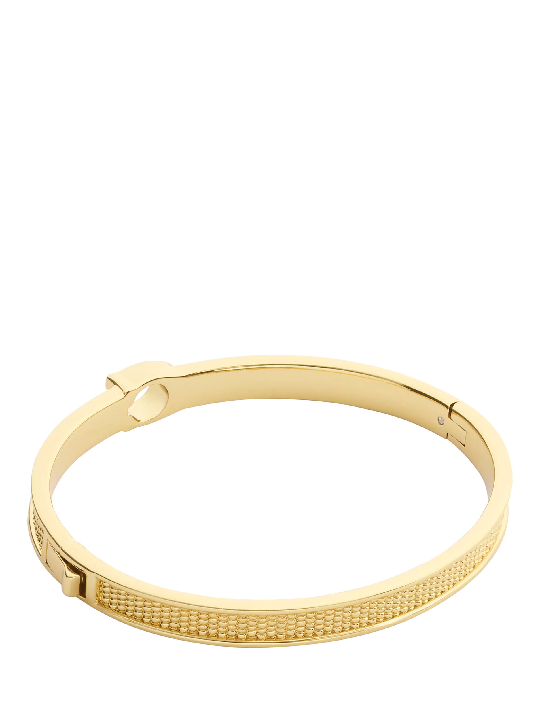 Coach gold toned textured bangle bracelet with C motif, UK version