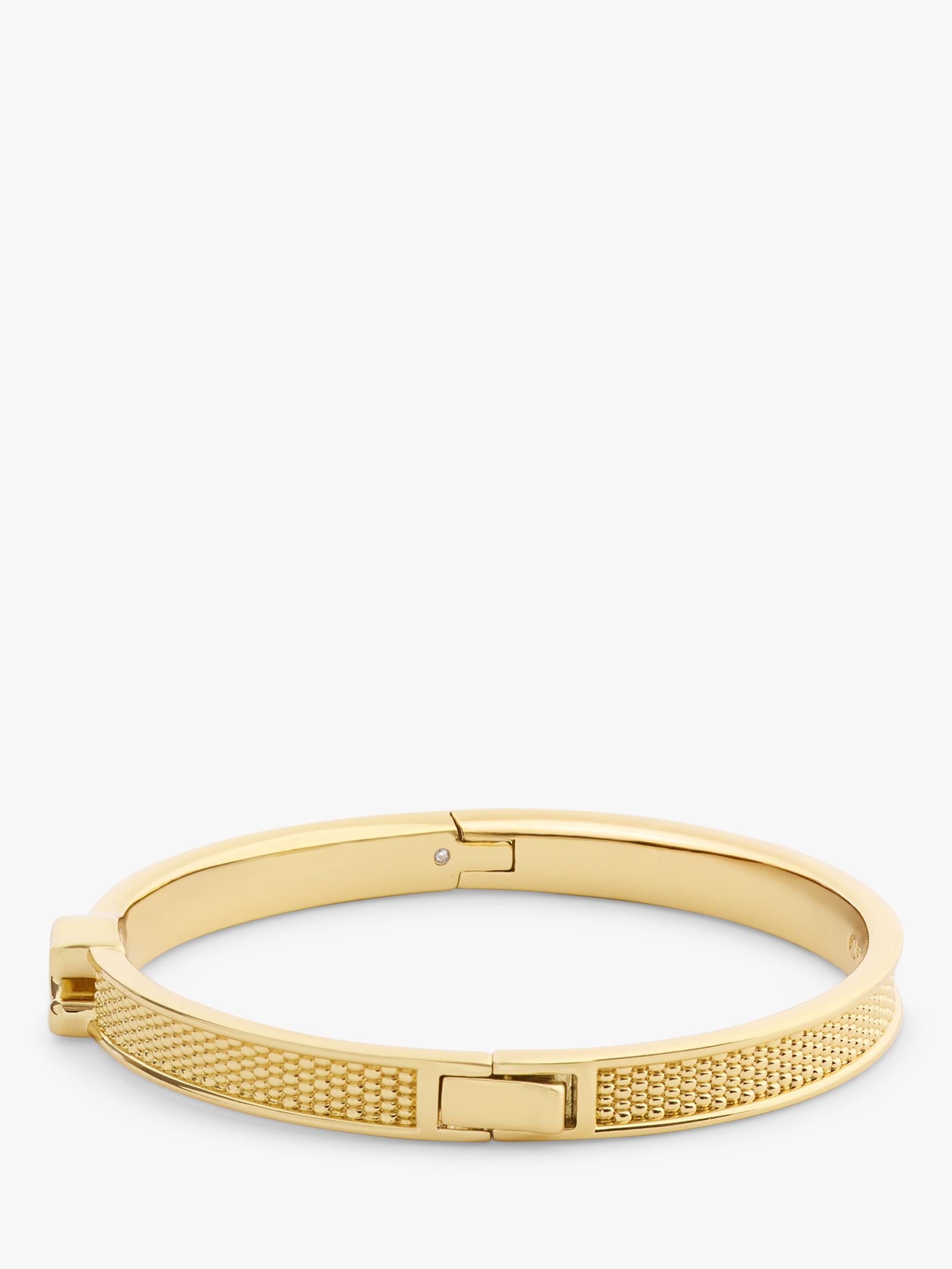 Coach gold toned textured bangle bracelet with C motif, UK version