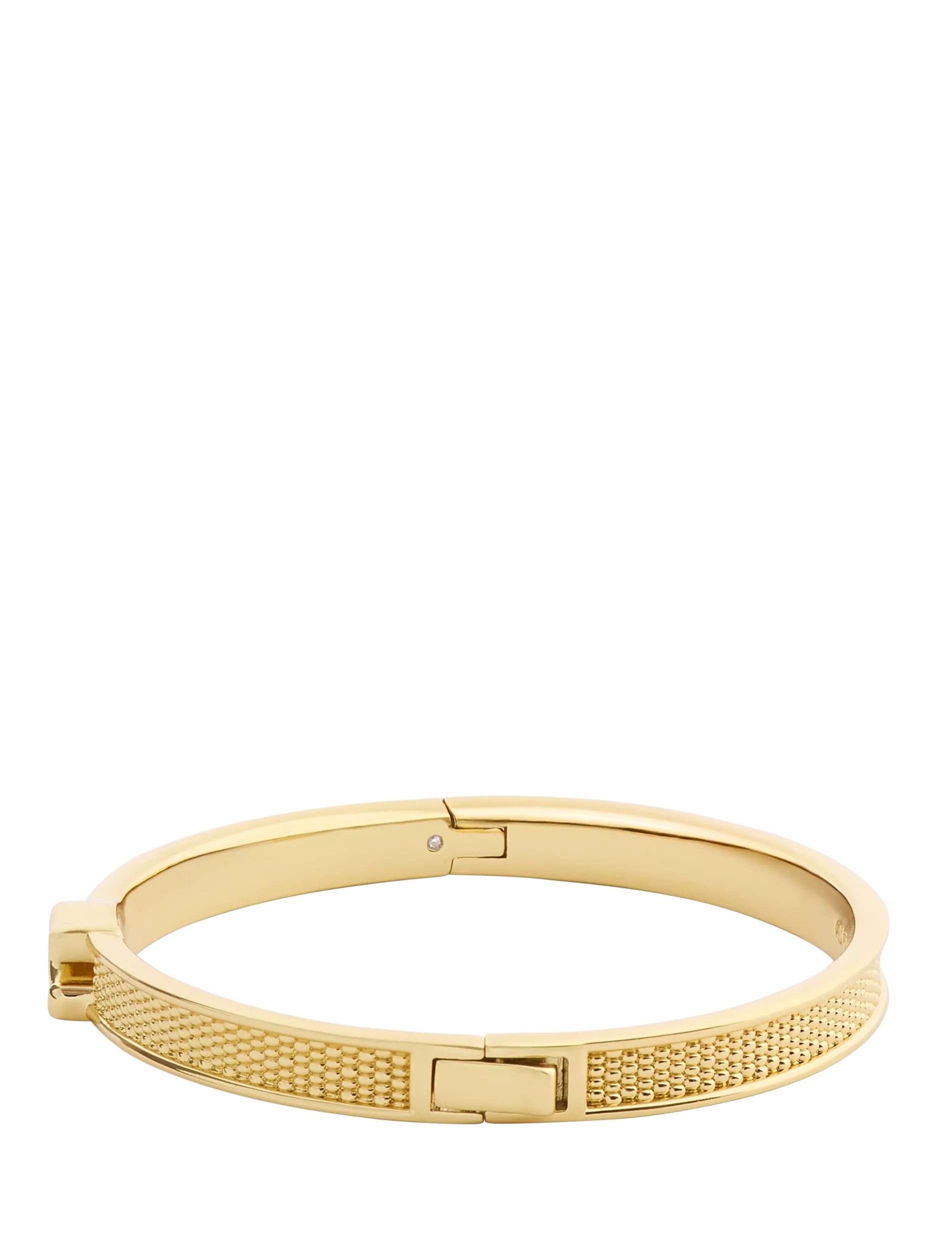 Coach gold toned textured bangle bracelet with C motif, UK version