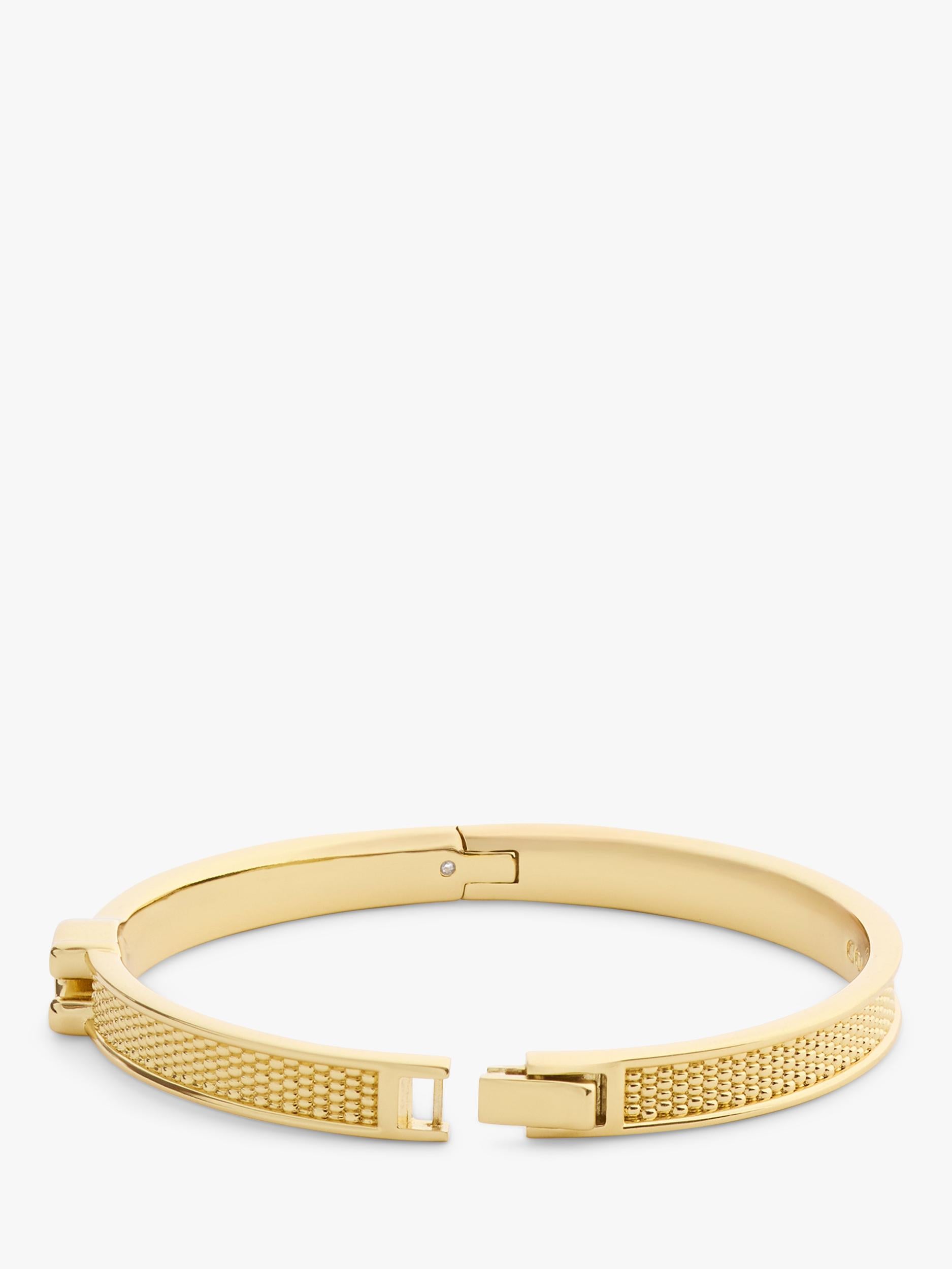 Coach gold toned textured bangle bracelet with C motif, UK version