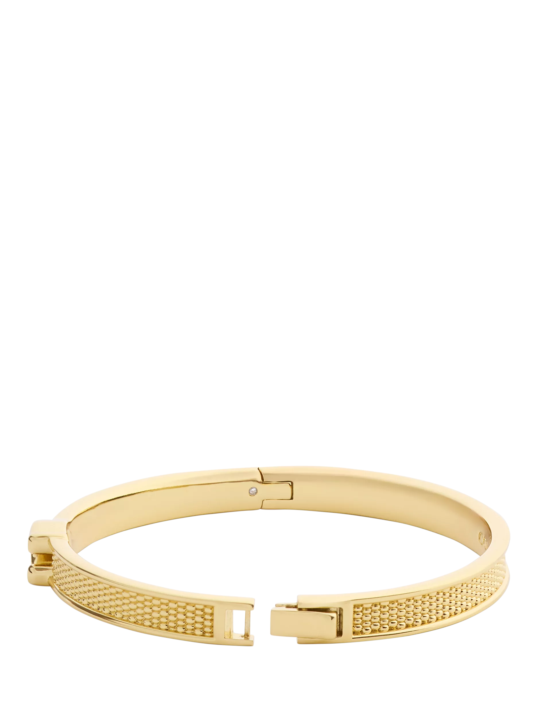 Coach gold toned textured bangle bracelet with C motif, UK version