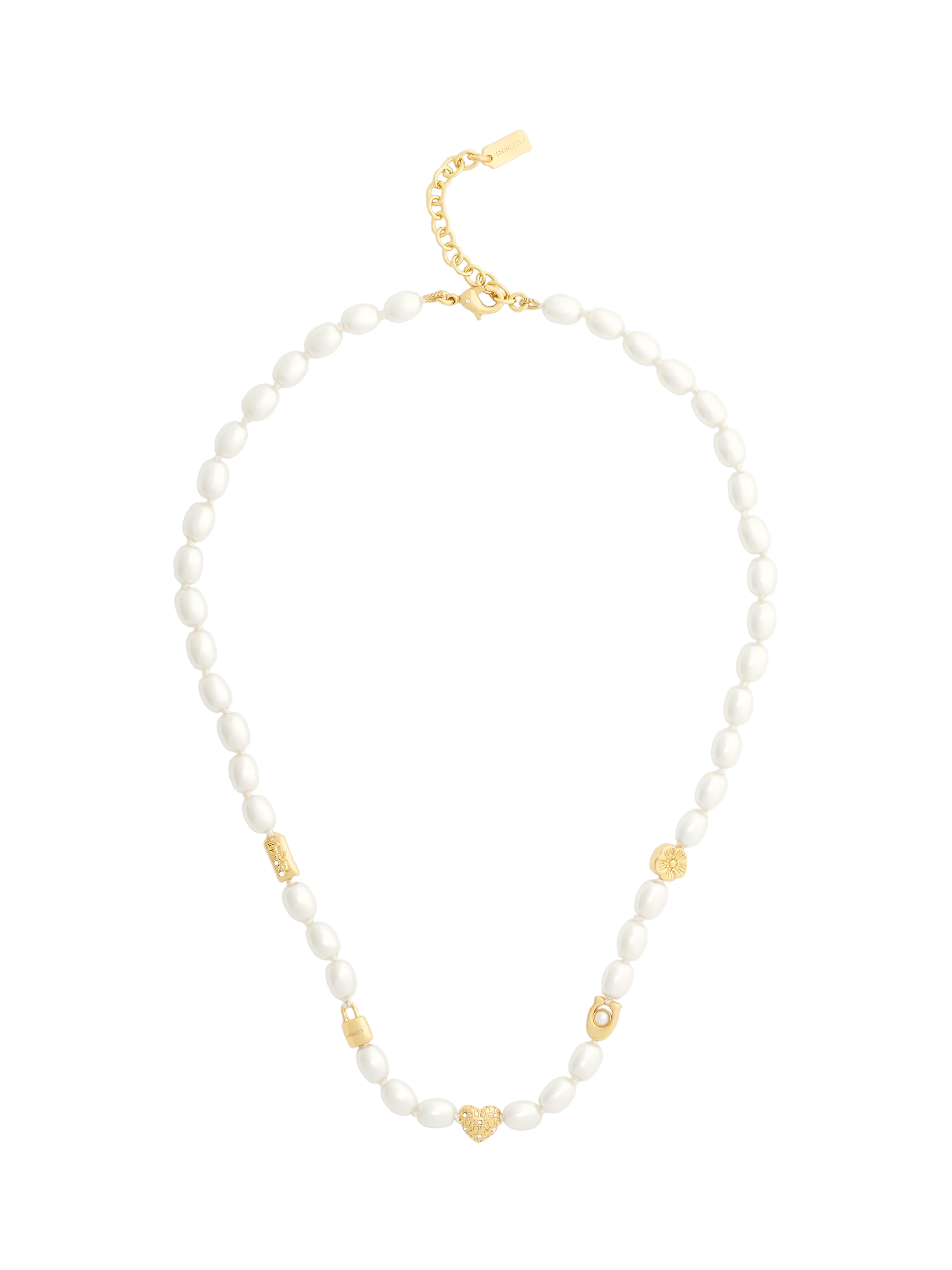 Coach pearl charm necklace 406mm extender - British product