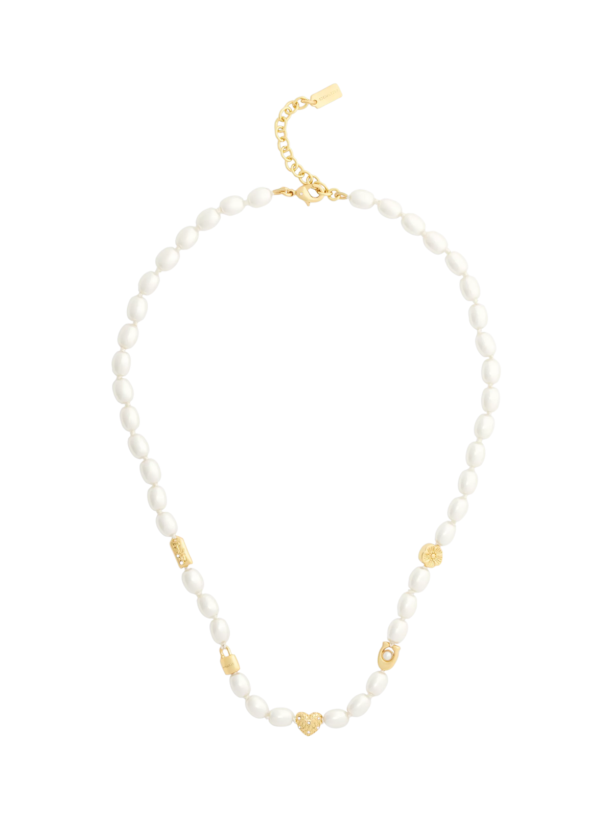 Coach pearl charm necklace 406mm extender - British product