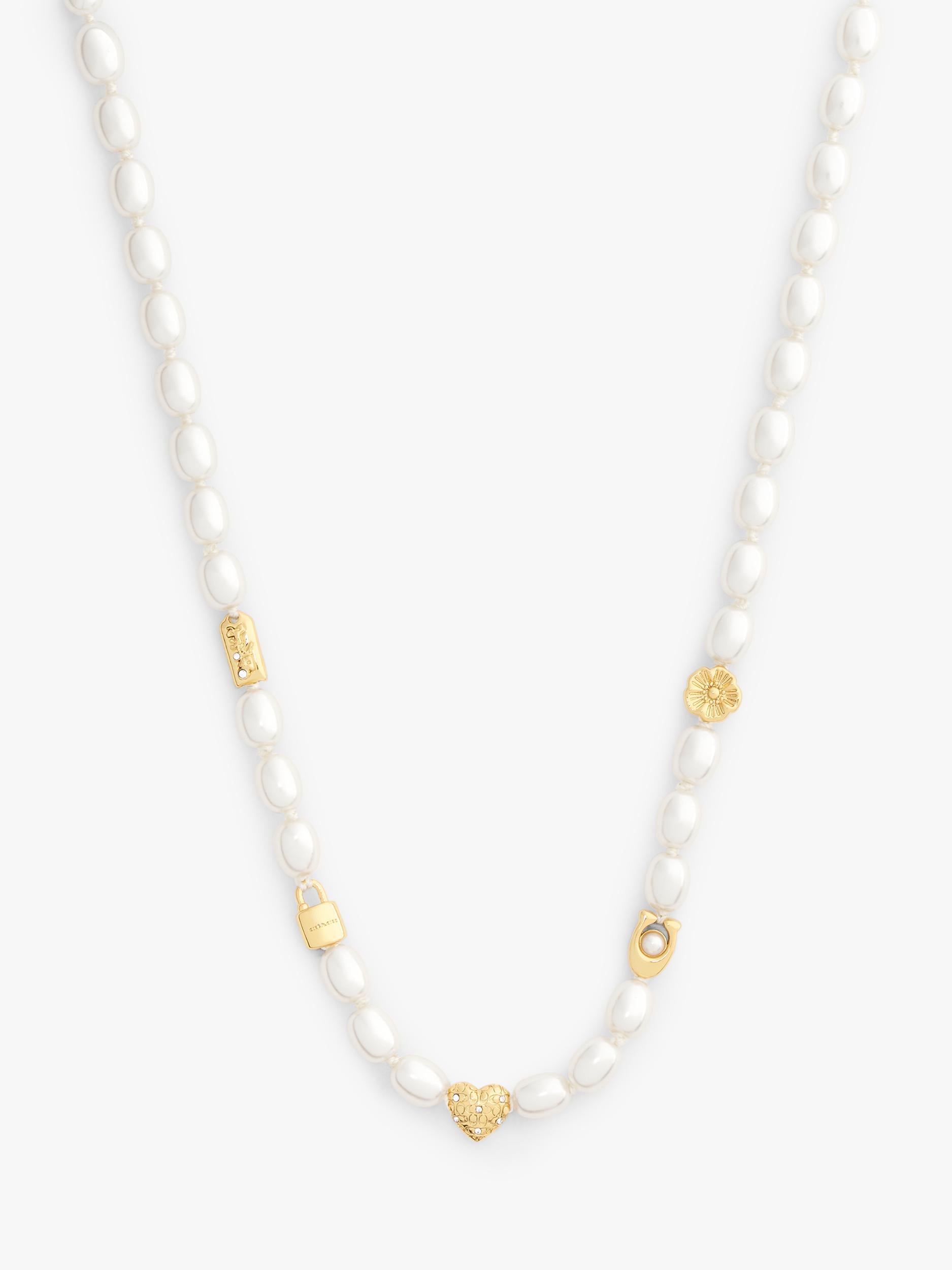 Coach pearl charm necklace 406mm extender - British product