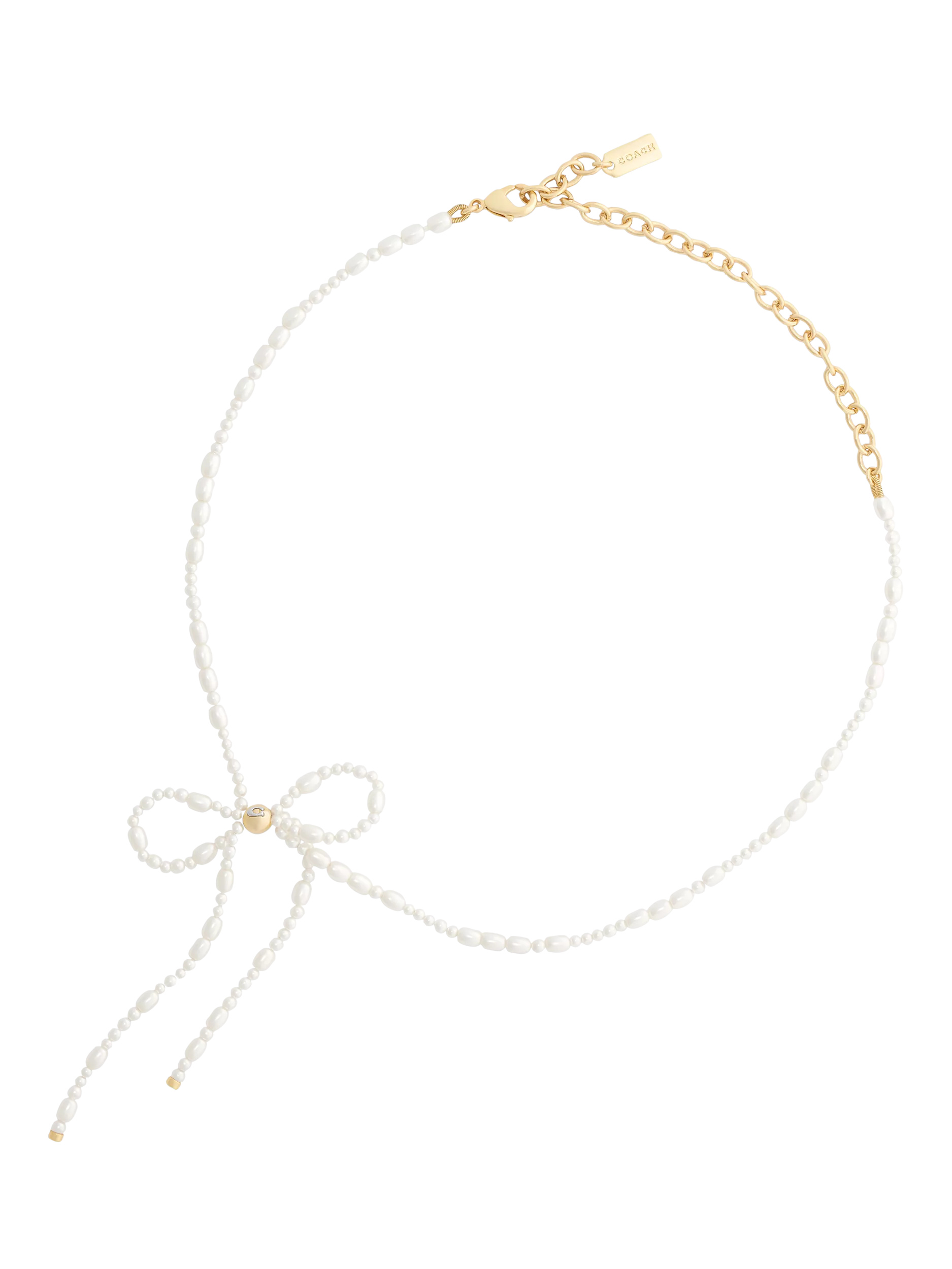 Coach pearl bow choker necklace, imported from the UK