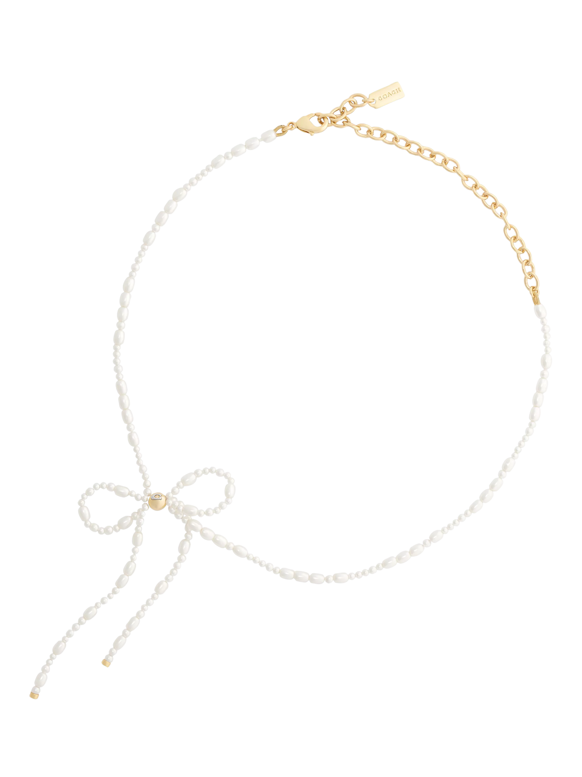 Coach pearl bow choker necklace, imported from the UK
